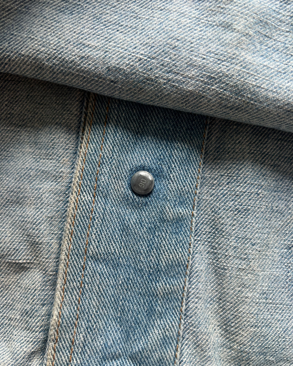 1970S FADED LEE DOUBLE POCKET DENIM JACKET (L)