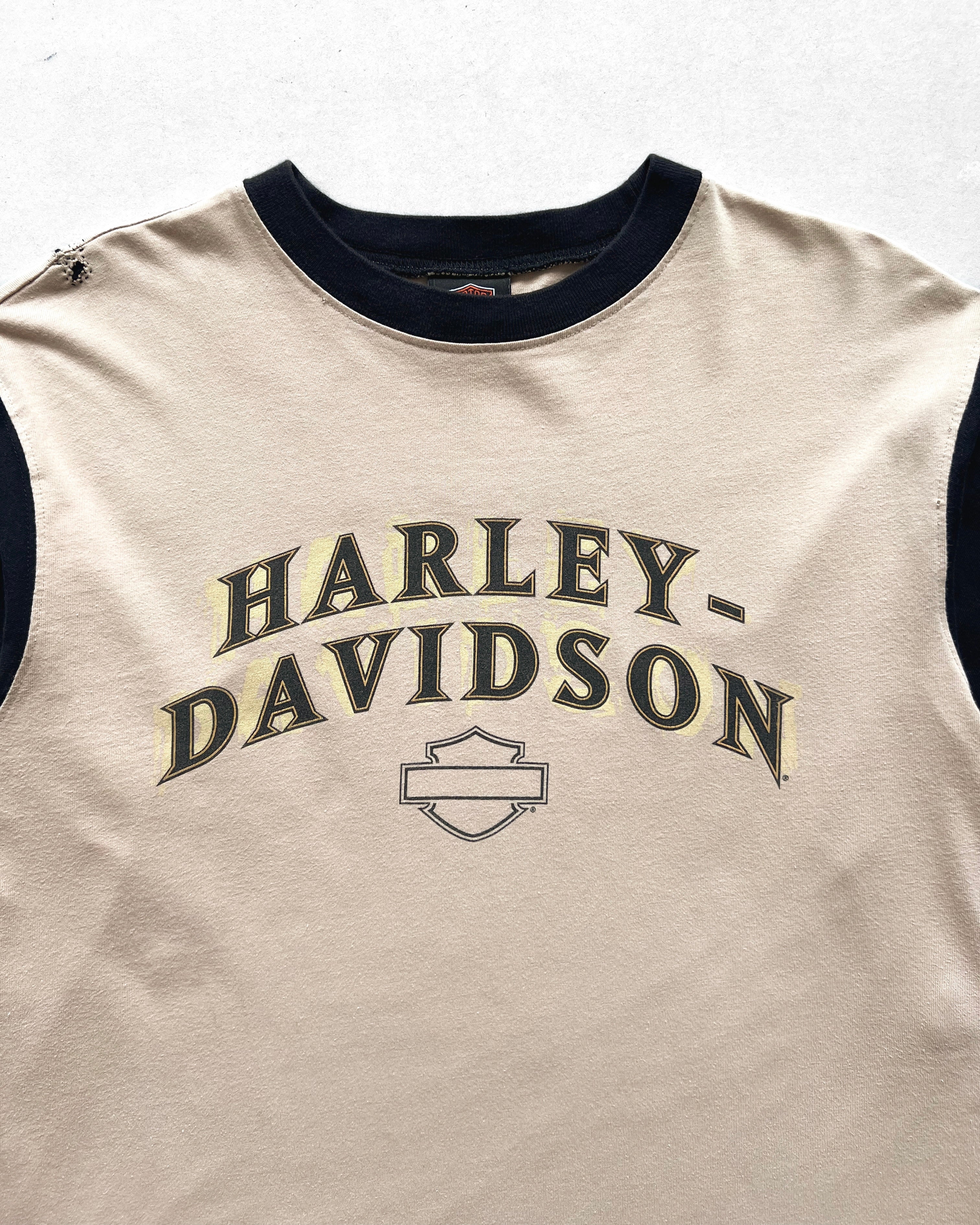 2000S HARLEY DAVIDSON TWO-TONE LONGSLEEVES TEE (M)