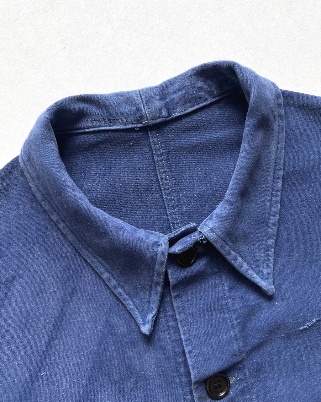 1950S FRENCH INDIGO MOLESKIN WORK JACKET (L)