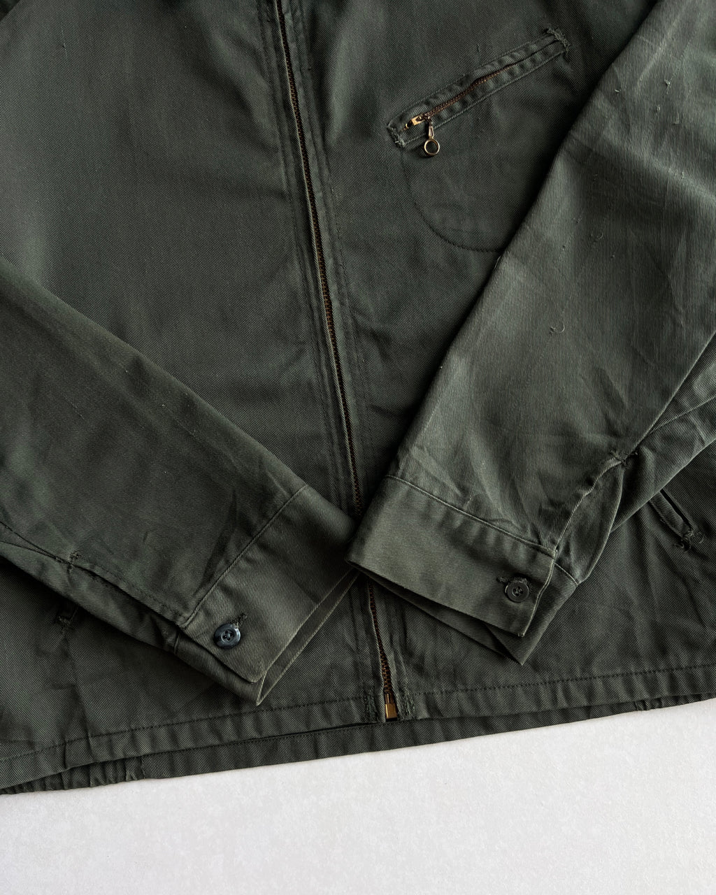 1960S OLIVE KEY IMPERIAL 'D' POCKET WORK JACKET (XL)