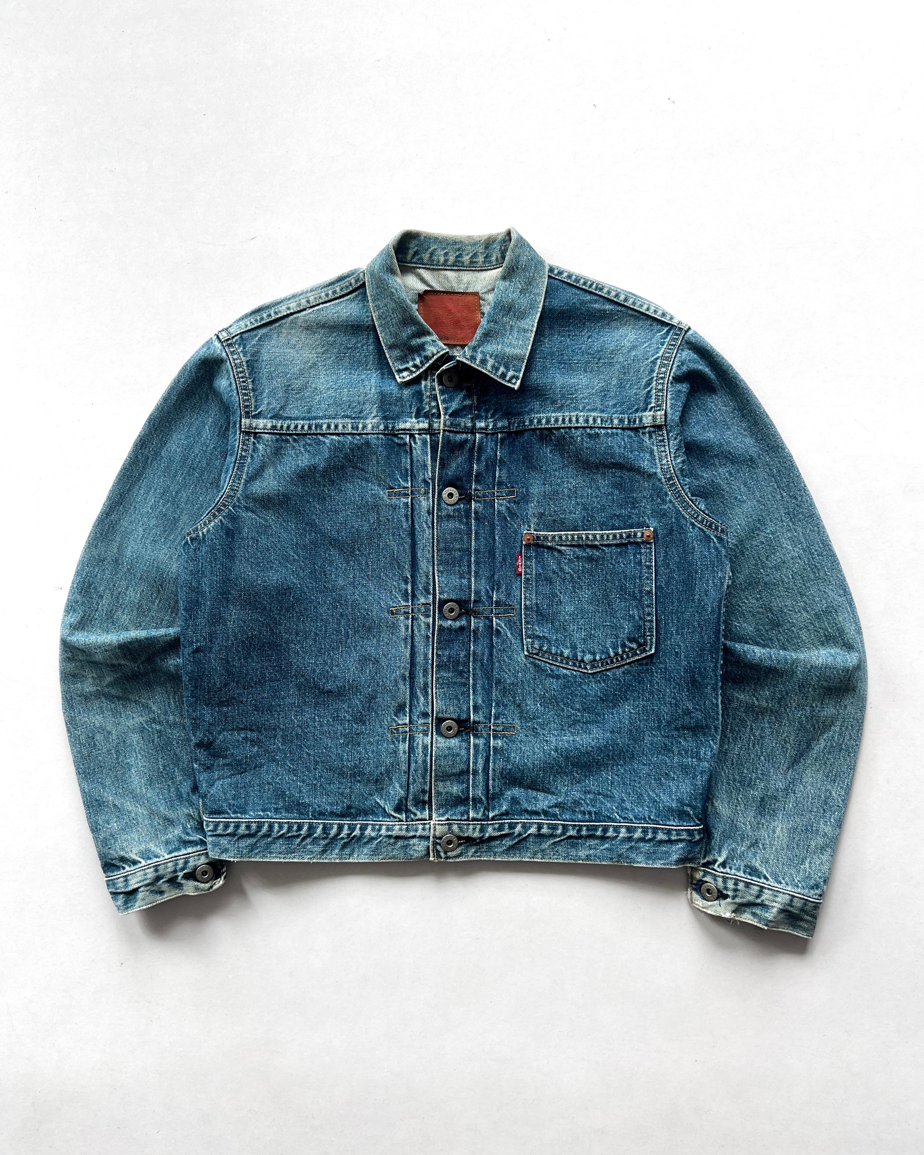1990S FADED LEVI'S BIG E TYPE I SELVEDGE DENIM JACKET (M)