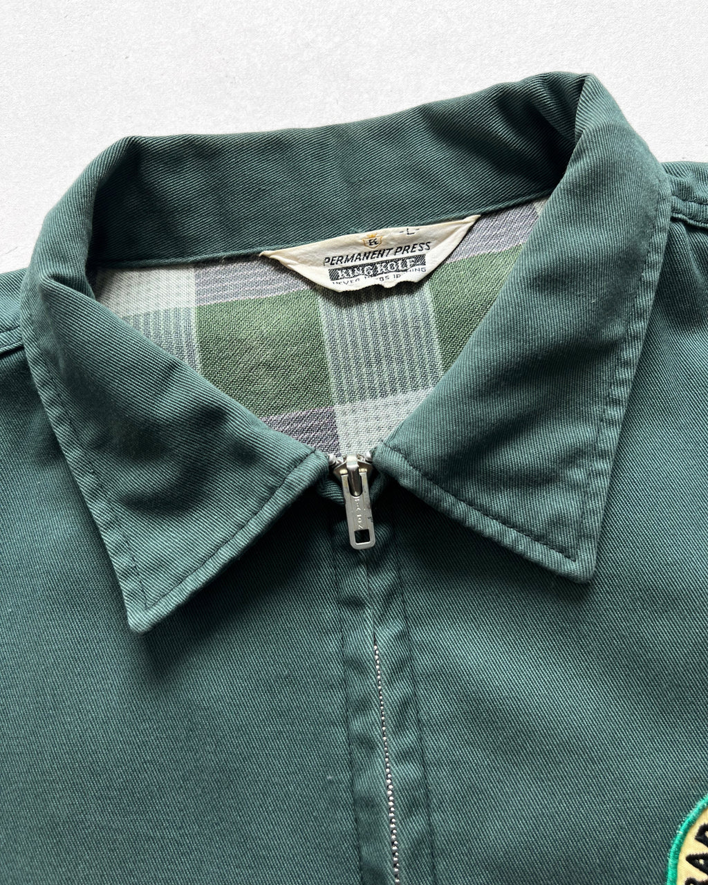 1970S KING KOLE PATCHED HARRINGTON JACKET (L)