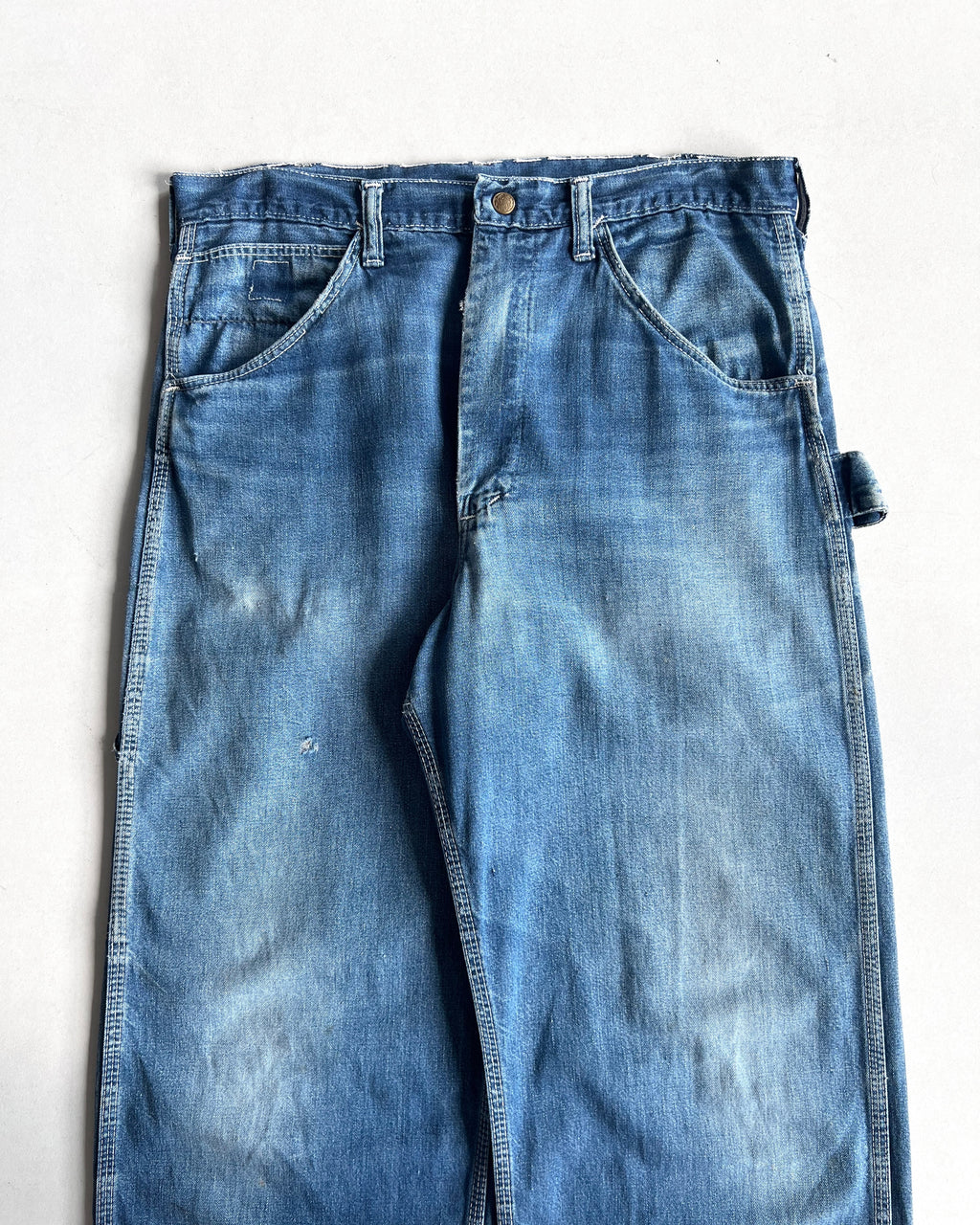 1970S FADED CARPENTER DENIM WORK PANTS (32)