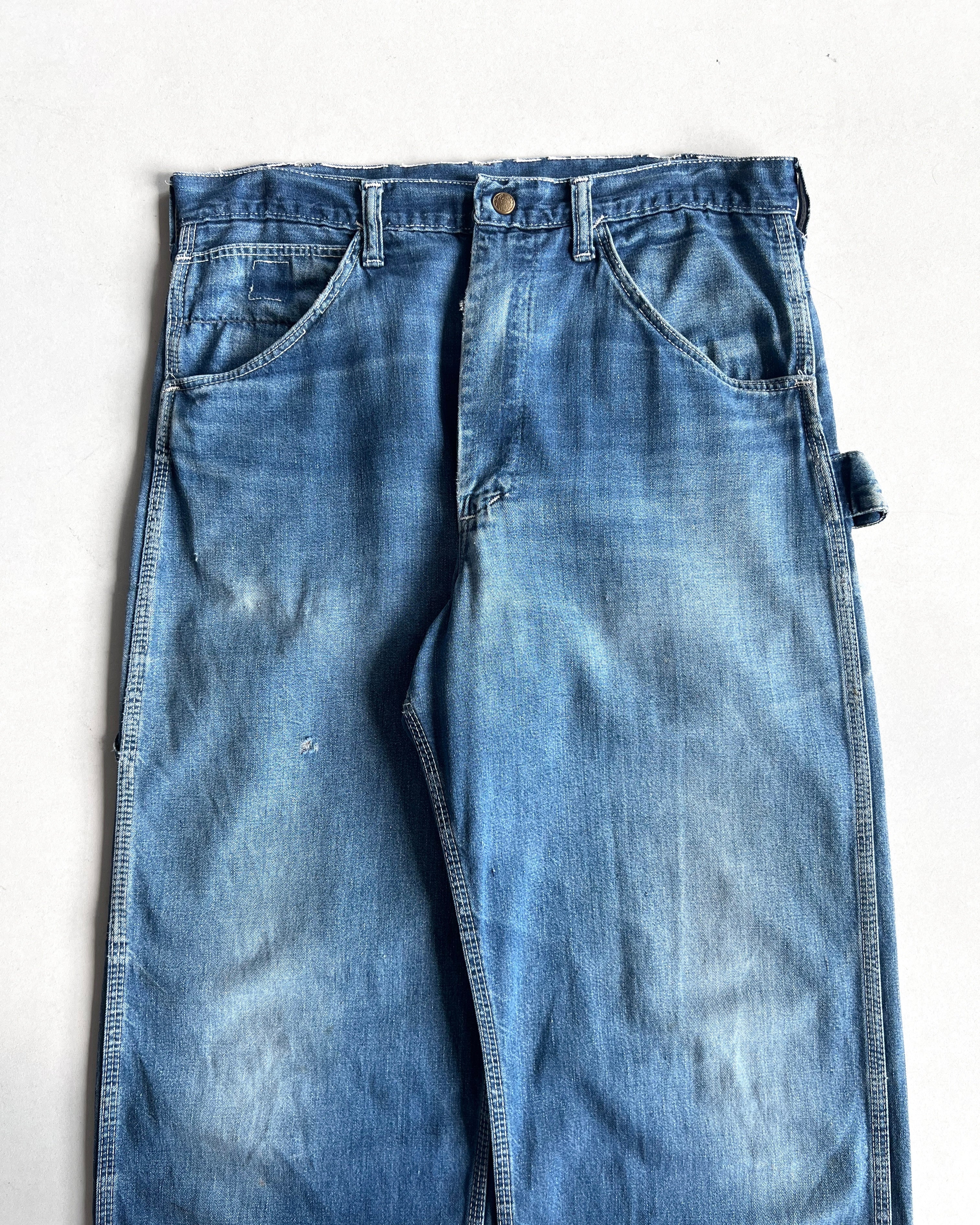 1970S FADED CARPENTER DENIM WORK PANTS (32)