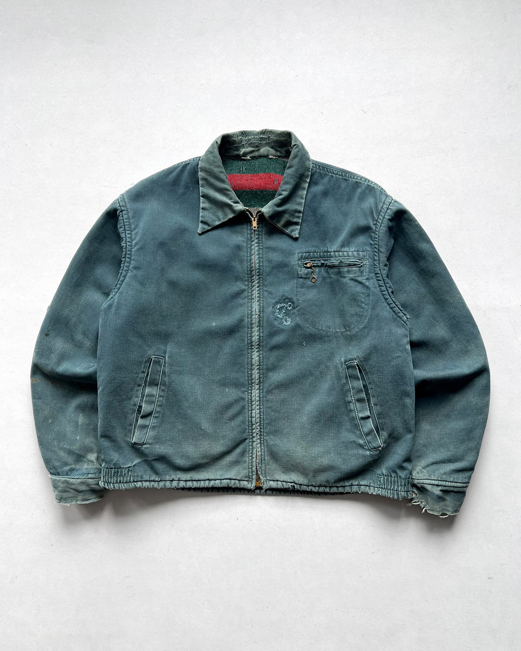 1950S FADED BLANKET LINED WORK JACKET (L)