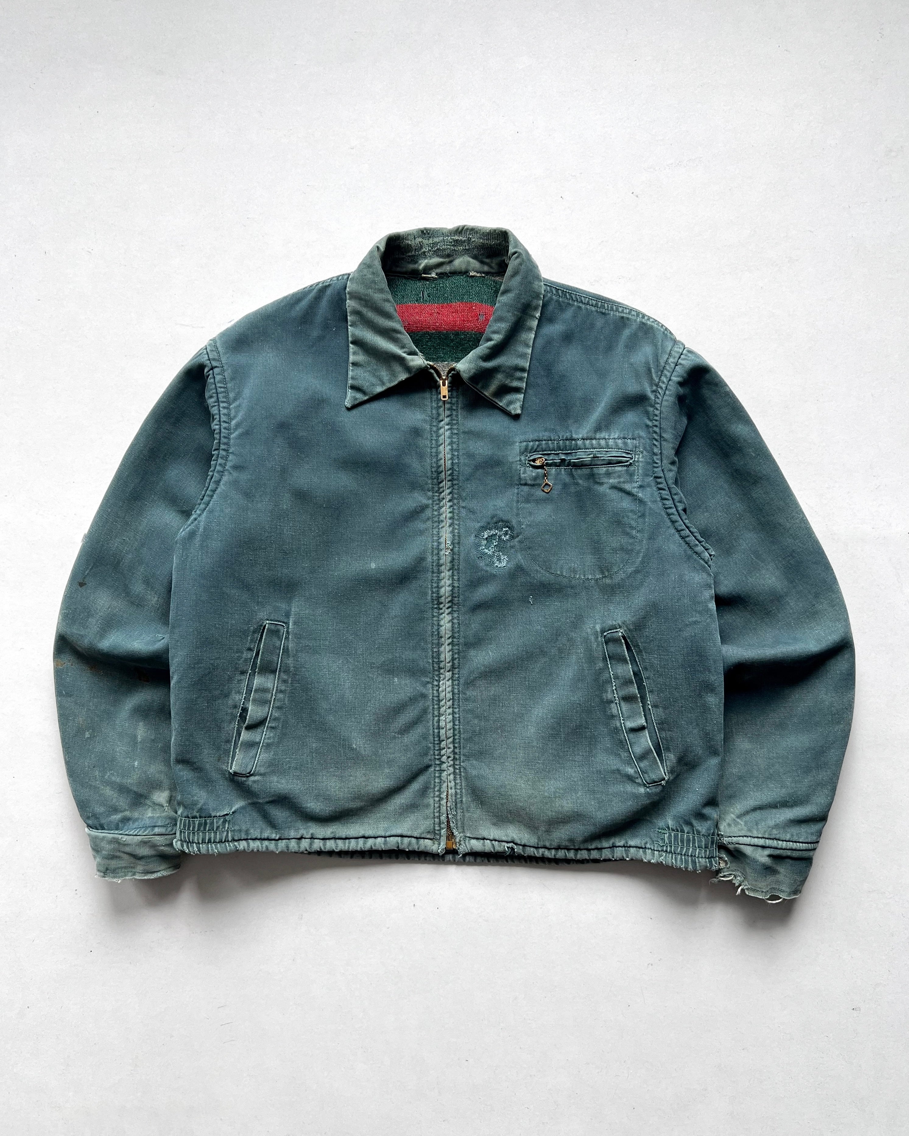 1950S FADED BLANKET LINED WORK JACKET (L)