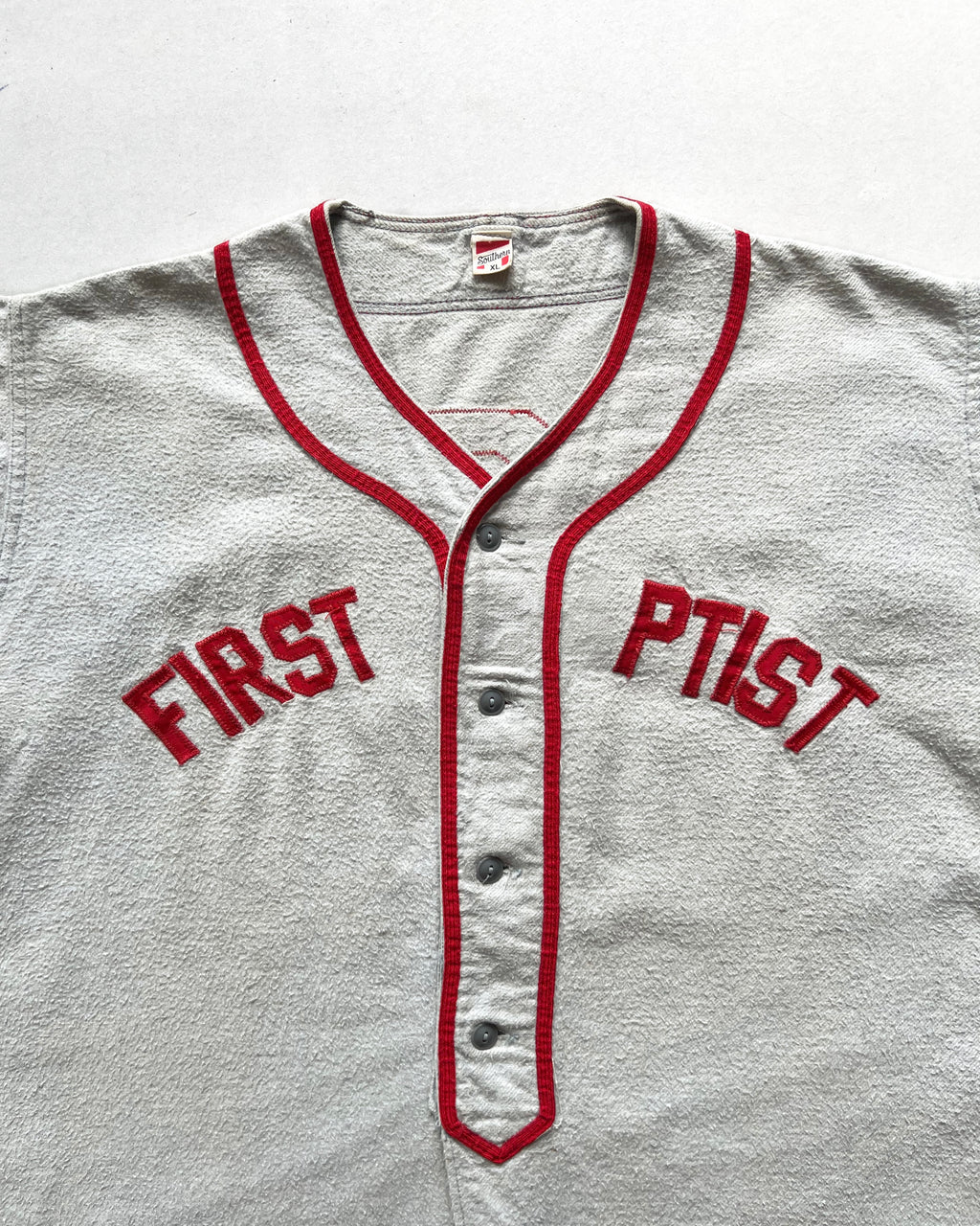 1950S RUSSELL 'FIRST PTIST' BASEBALL JERSEY (XL)