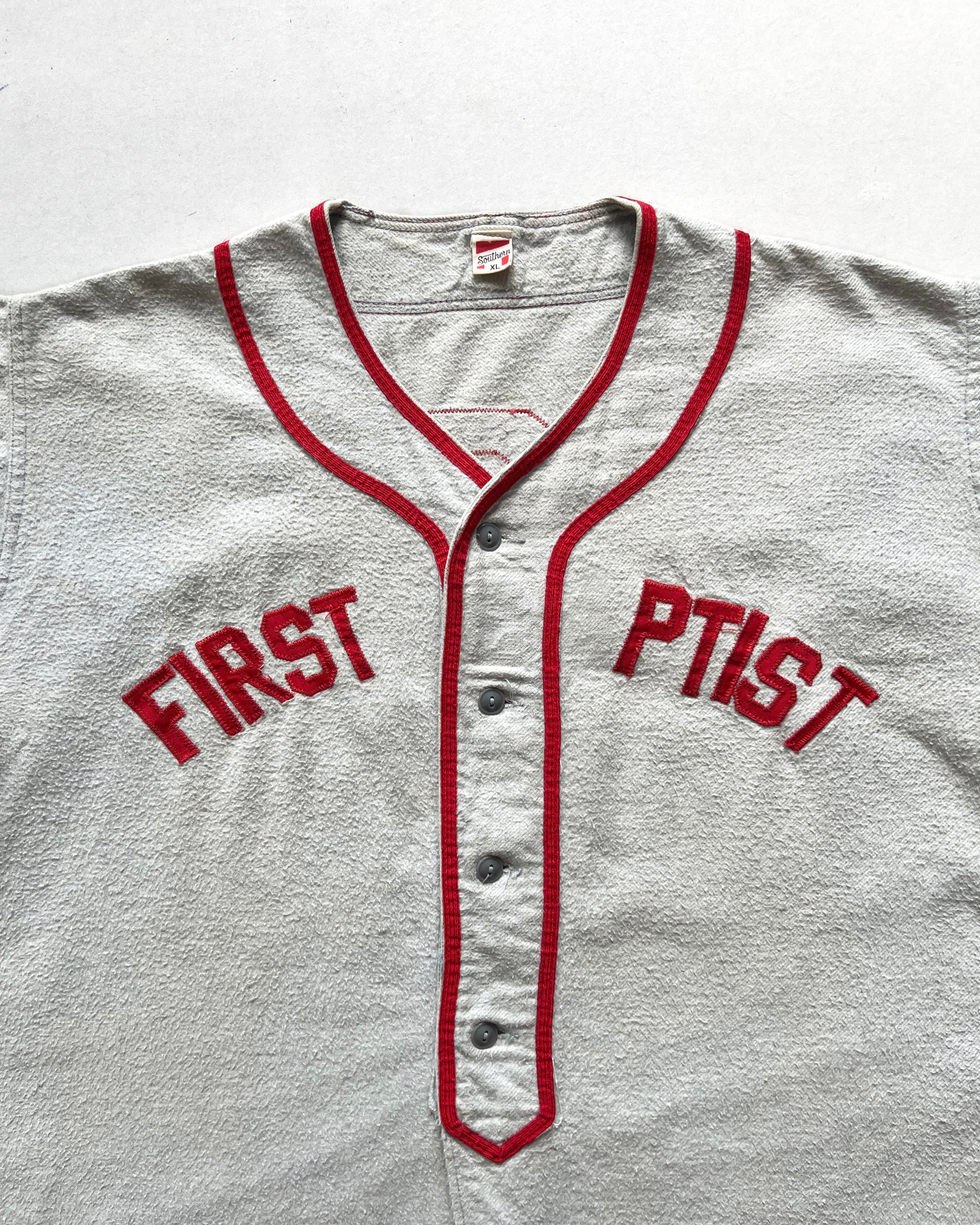 1950S RUSSELL 'FIRST PTIST' BASEBALL JERSEY (XL)