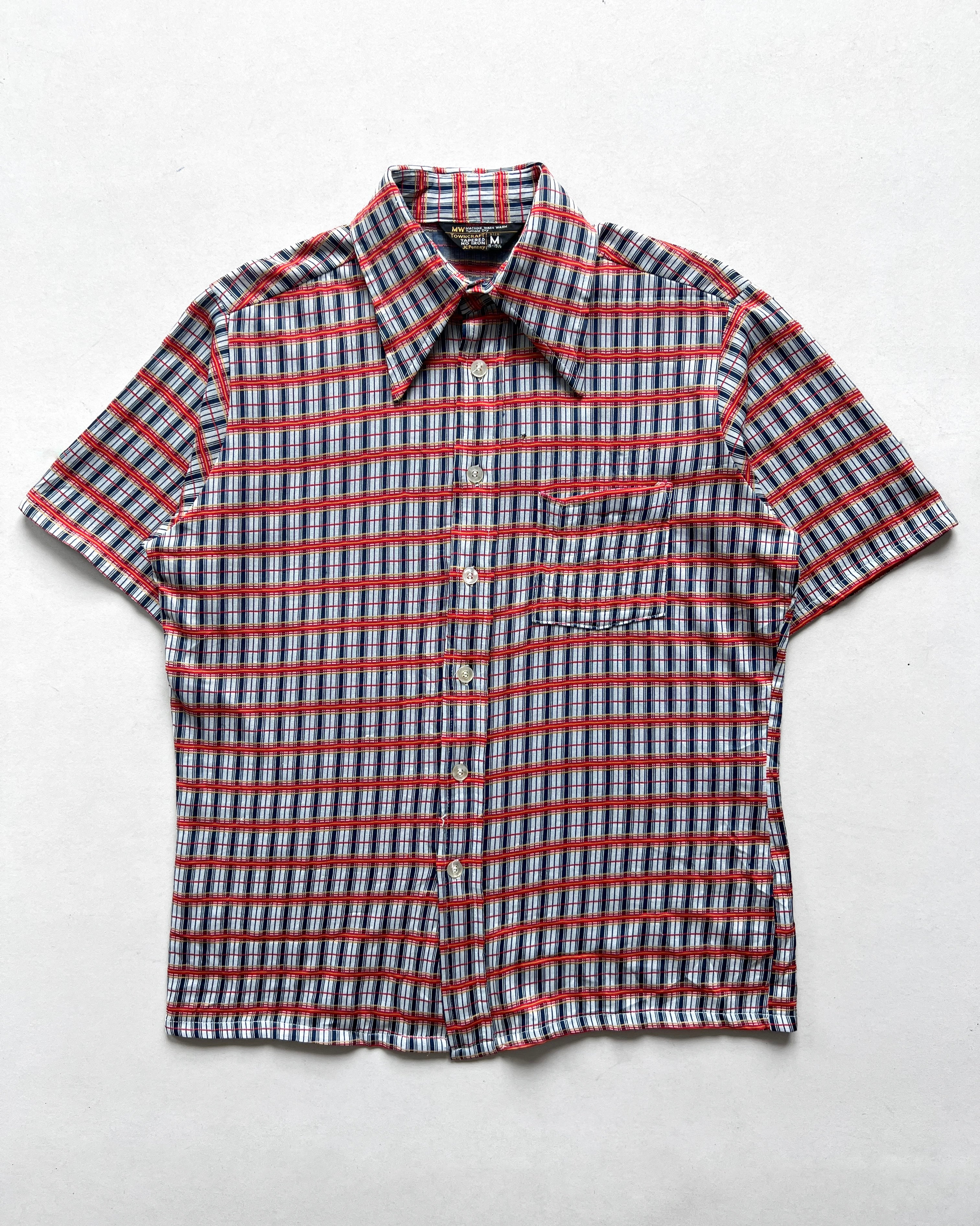 1970S TOWNCRAFT PENNEY CHECKERED SHIRT (M)