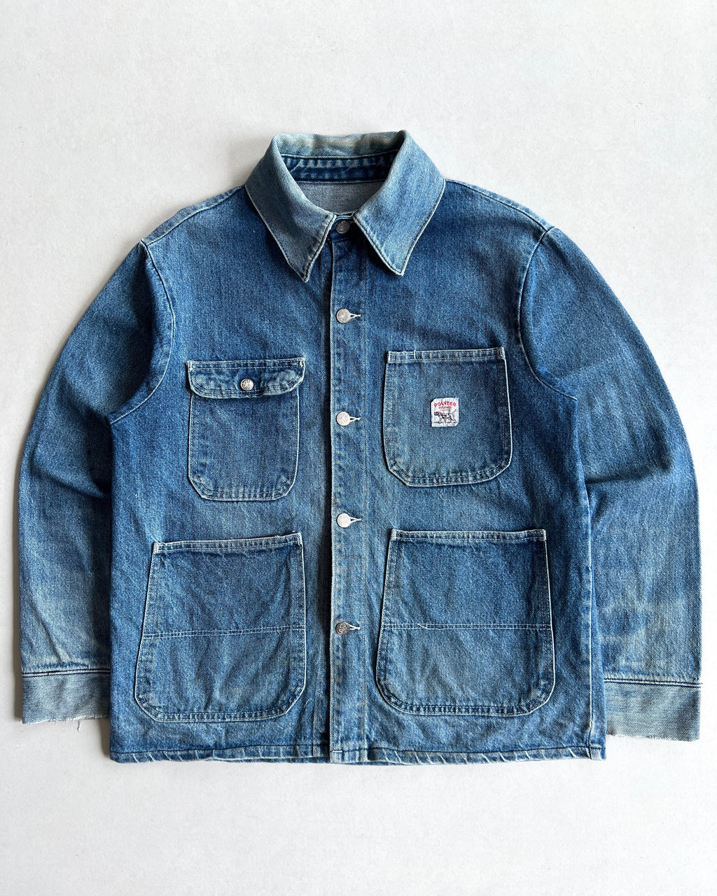 1970S FADED WASHED POINTER DENIM CHORE (M)