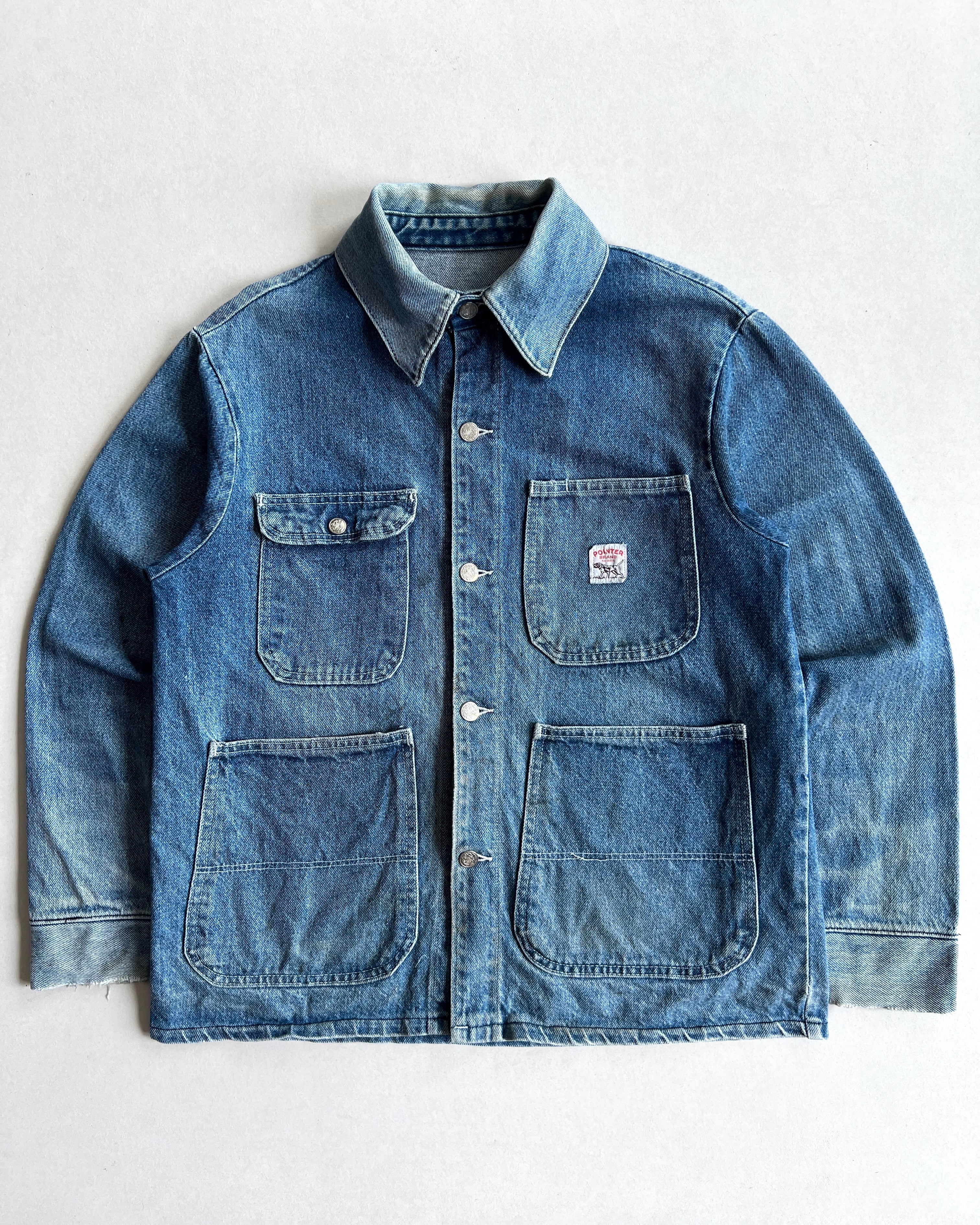 1970S FADED WASHED POINTER DENIM CHORE (M)