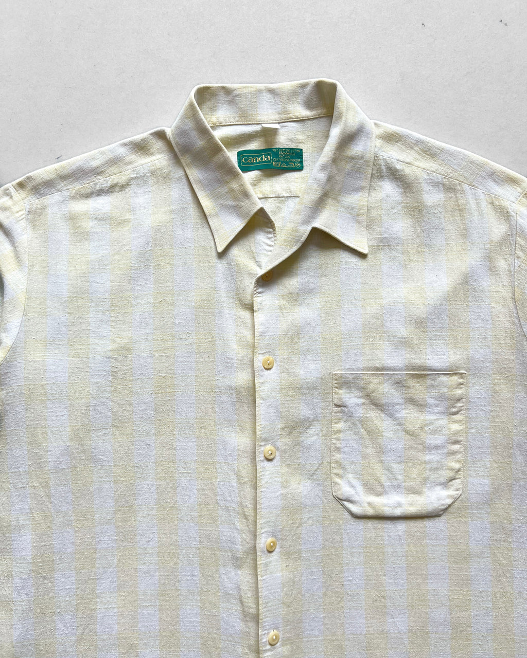 1970S CANDA YELLOW STRIPES SHIRT (L)