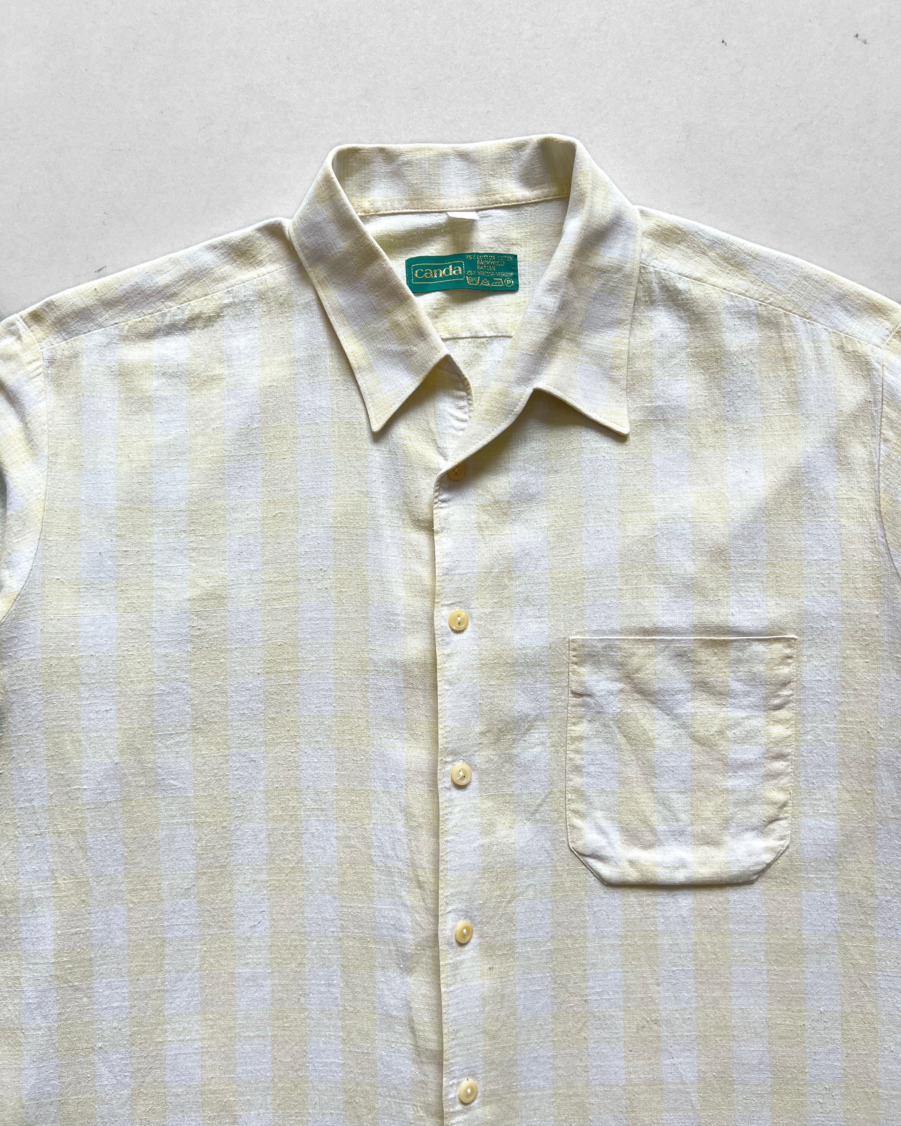 1970S CANDA YELLOW STRIPES SHIRT (L)