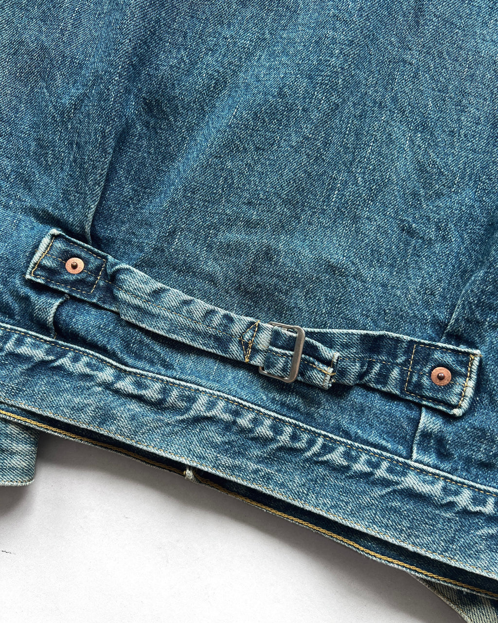 1990S FADED LEVI'S BIG E TYPE I SELVEDGE DENIM JACKET (M)