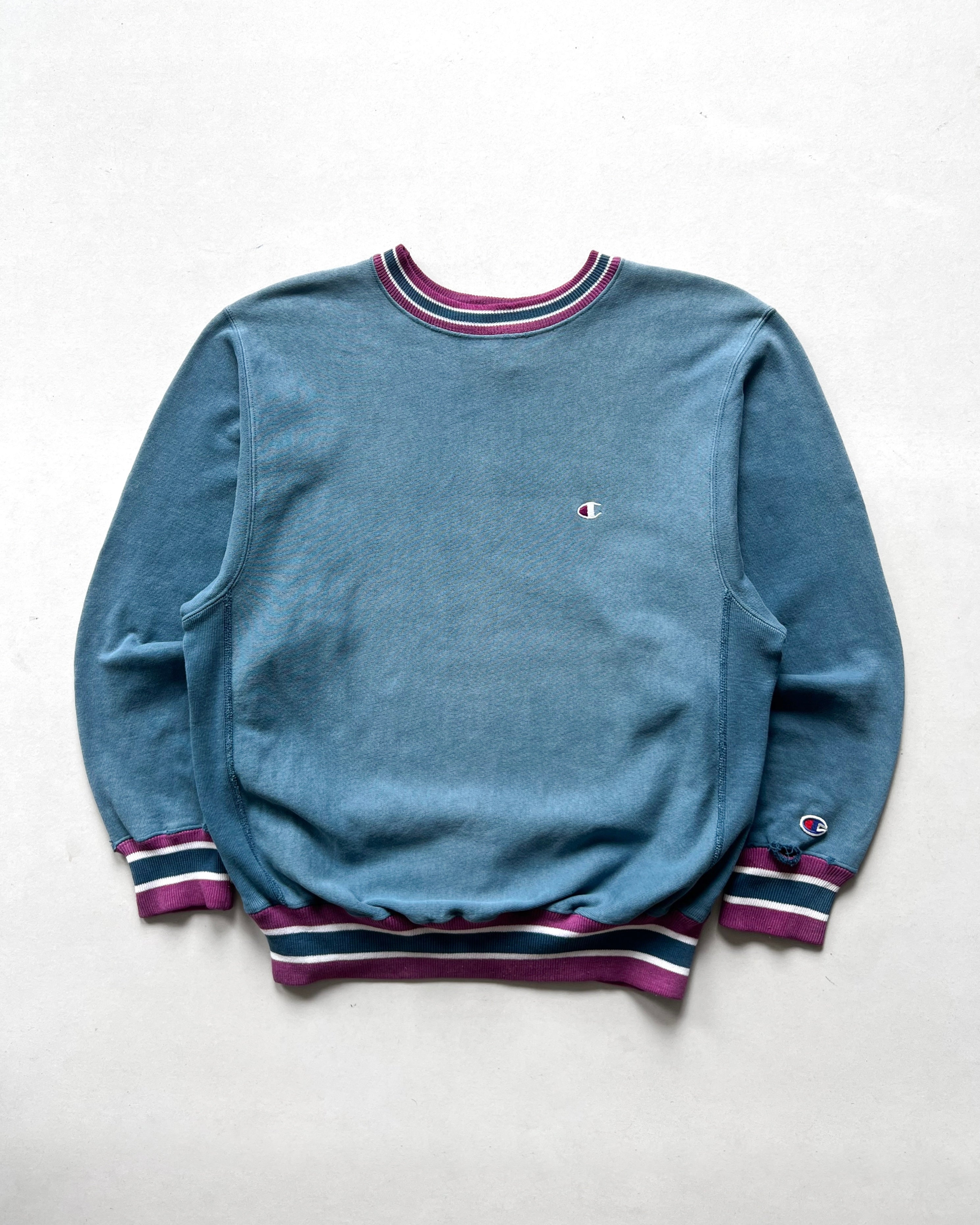 1990S CHAMPION 3-TONES REVERSE WEAVE LOGO SWEATSHIRT (L)