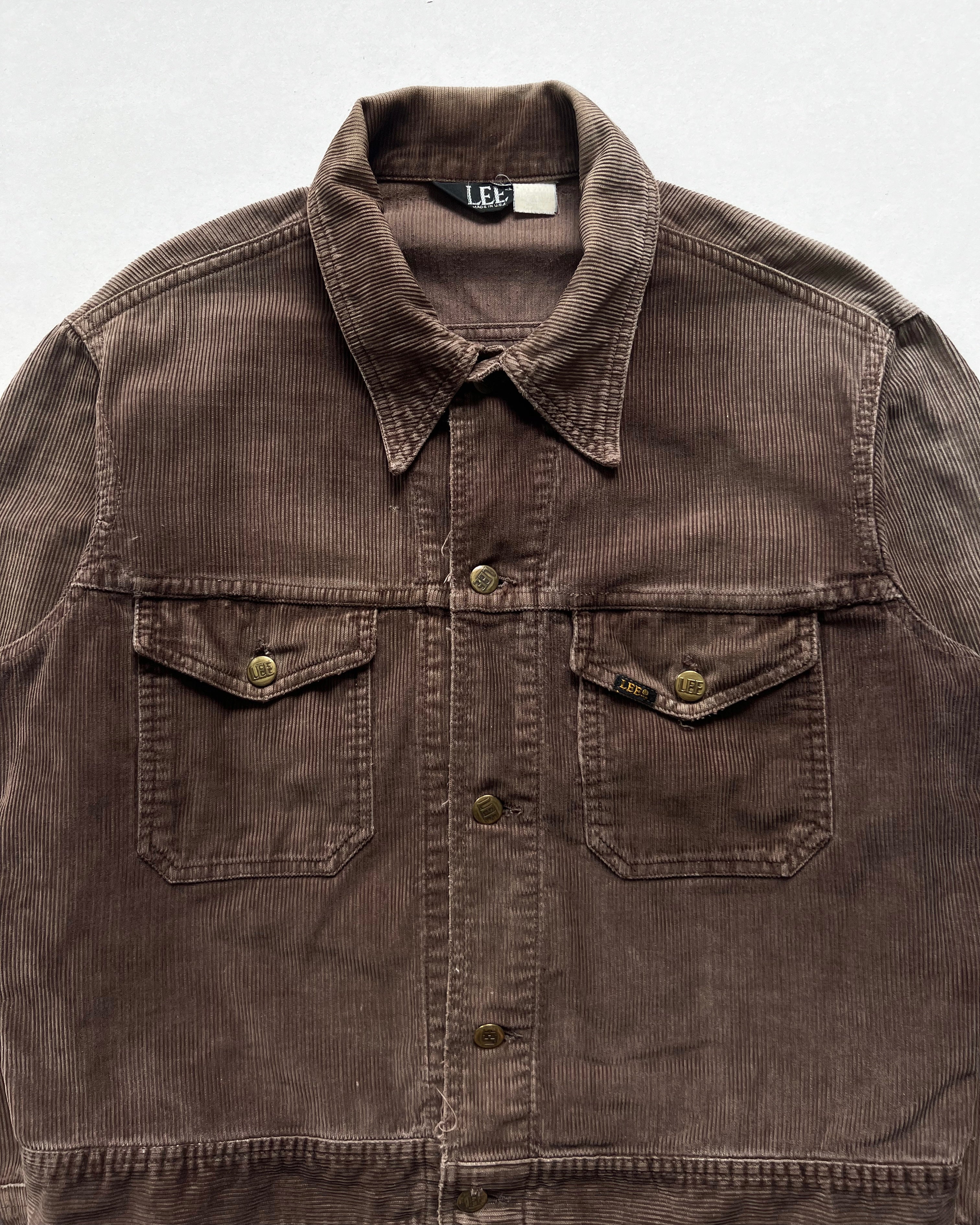 1970S BROWN LEE DOUBLE POCKET CORDUROY JACKET (M)
