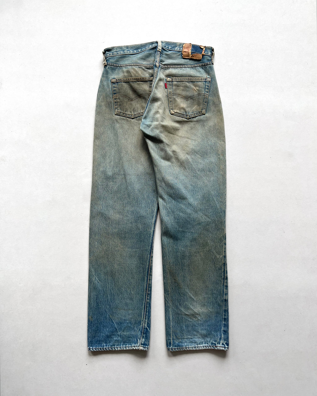 1980S LEVI'S 501 REDLINE SELVEDGE REPAIRED JEANS (31)