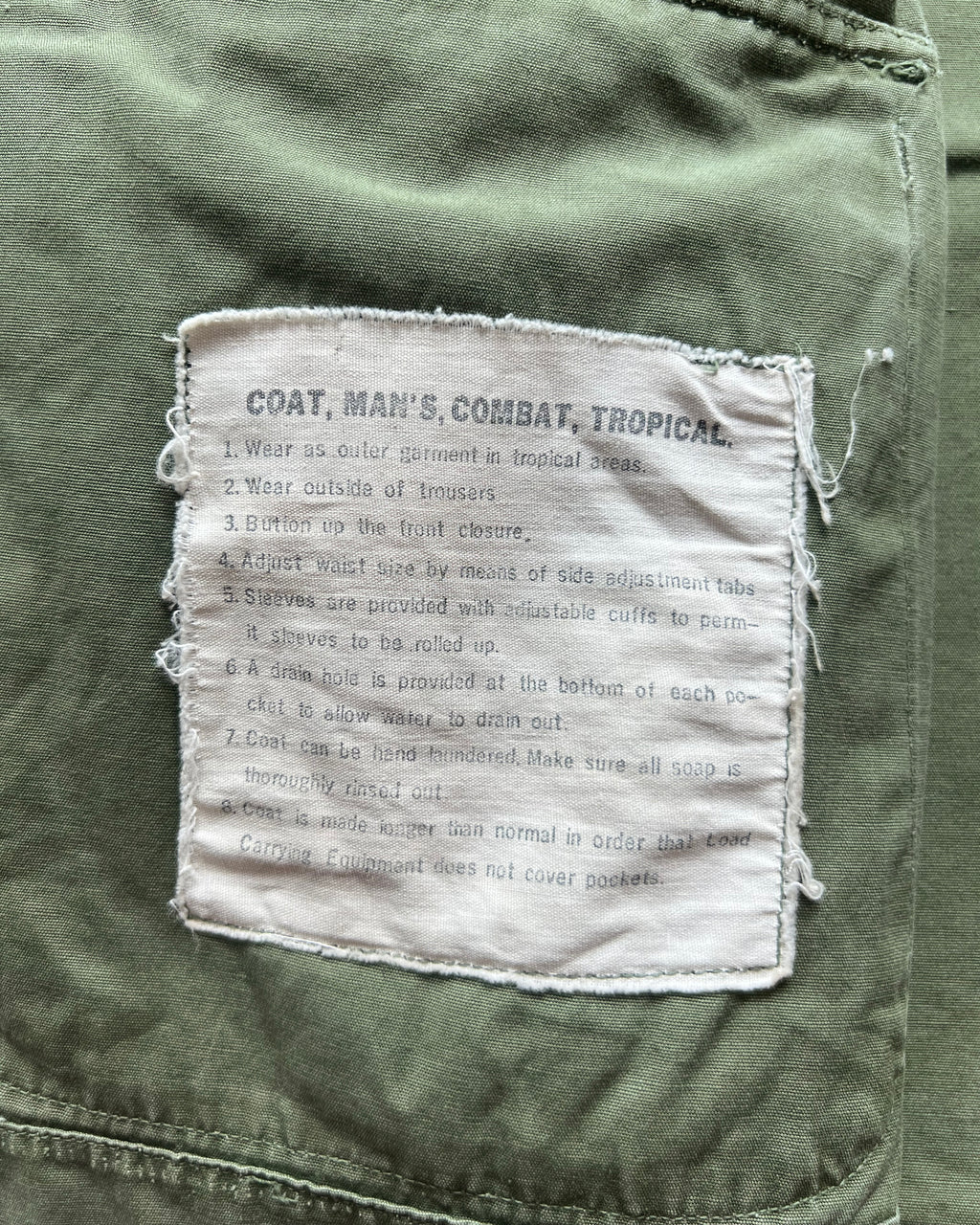 1960S US ARMY 2ND PATTERN SLANT POCKET POPLIN JUNGLE JACKET (M)