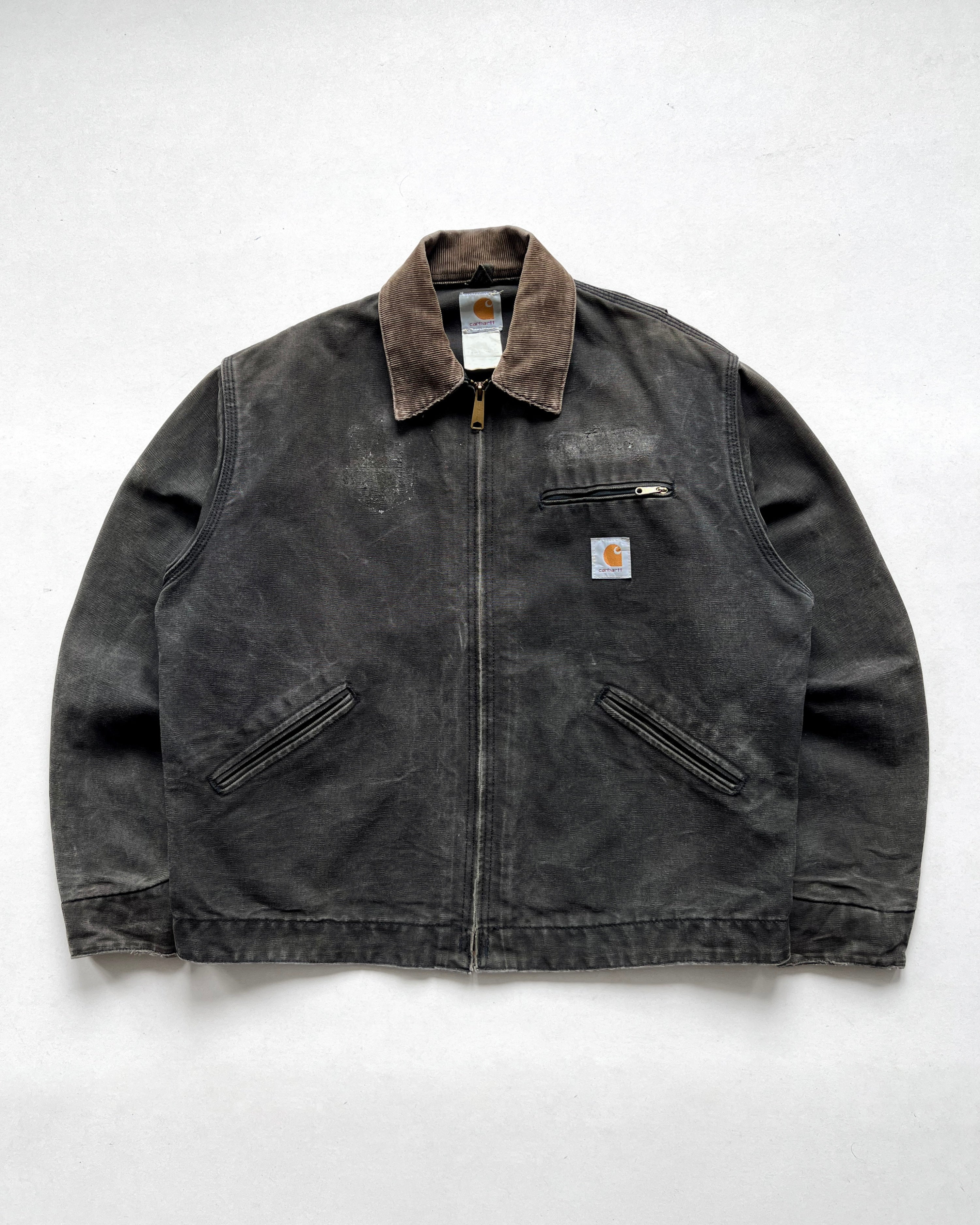 2000S FADED BLACK CARHARTT DETROIT WORK JACKET (L)