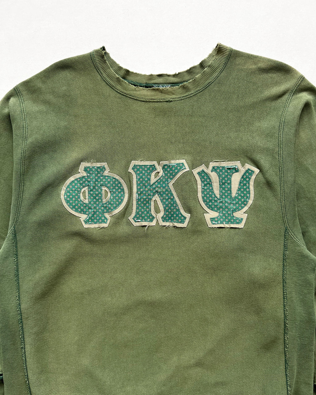 1990S FADED CHAMPION 'QKY' REVERSE WEAEVE SWEATSHIRT (L)