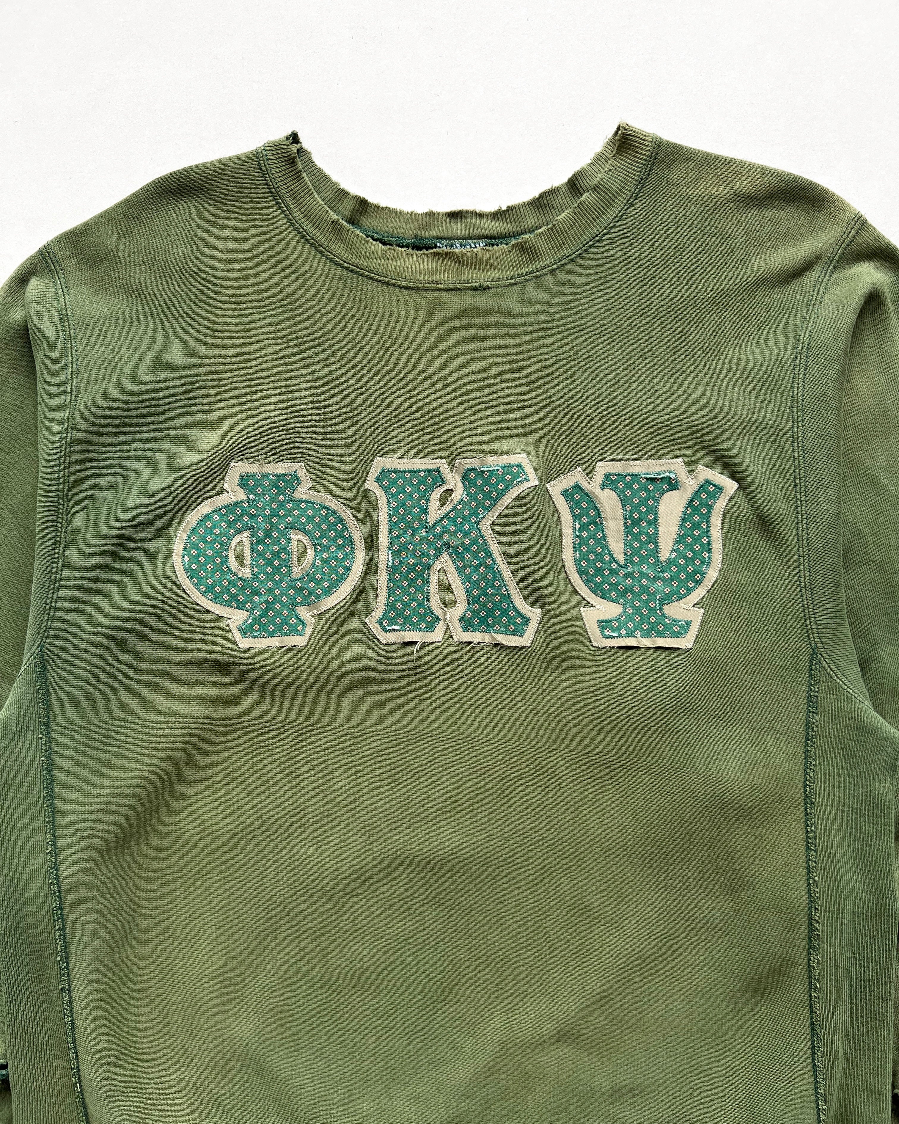 1990S FADED CHAMPION 'QKY' REVERSE WEAEVE SWEATSHIRT (L)