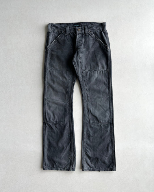 2000S FADED JAPANESE BRAND DOUBLE KNEE FLARE PANTS (31X32)