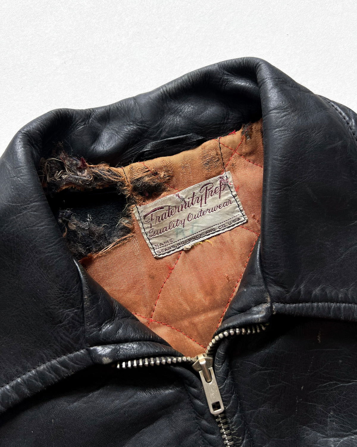 1950S FRATERNITY PREP BY SEARS LEATHER JACKET (M)