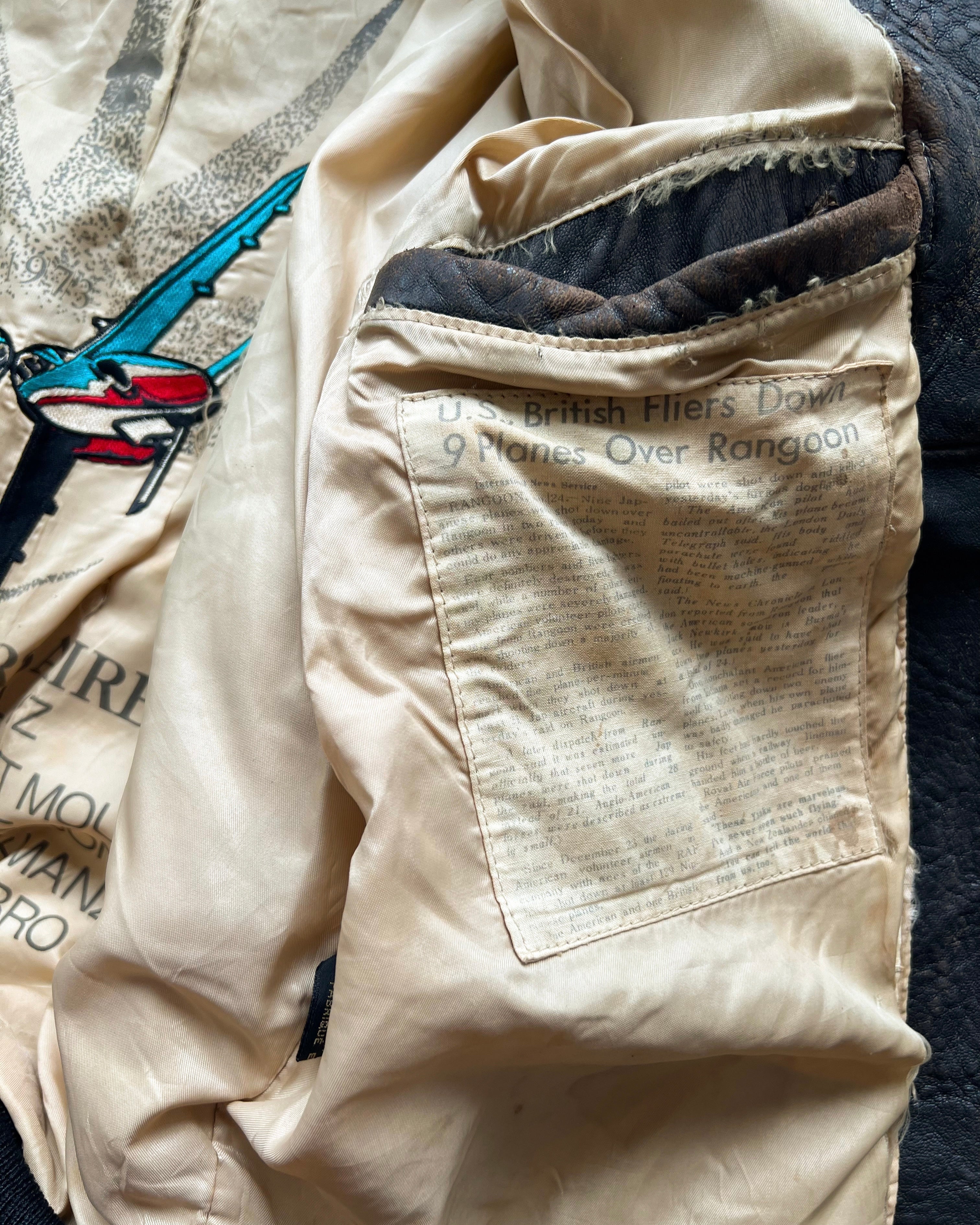 1980S AVIREX 'PATROUILLE DE FRANCE' TYPE G-1 FLIGHT LEATHER JACKET (L)