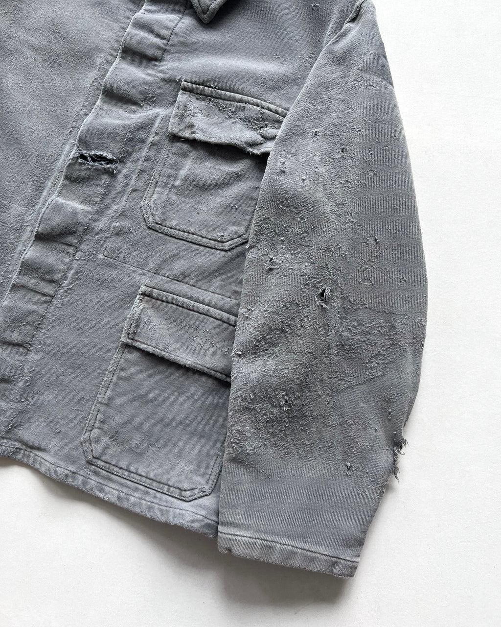 1960S GERMAN MOLESKIN DISTRESSED WORK JACKET (L)