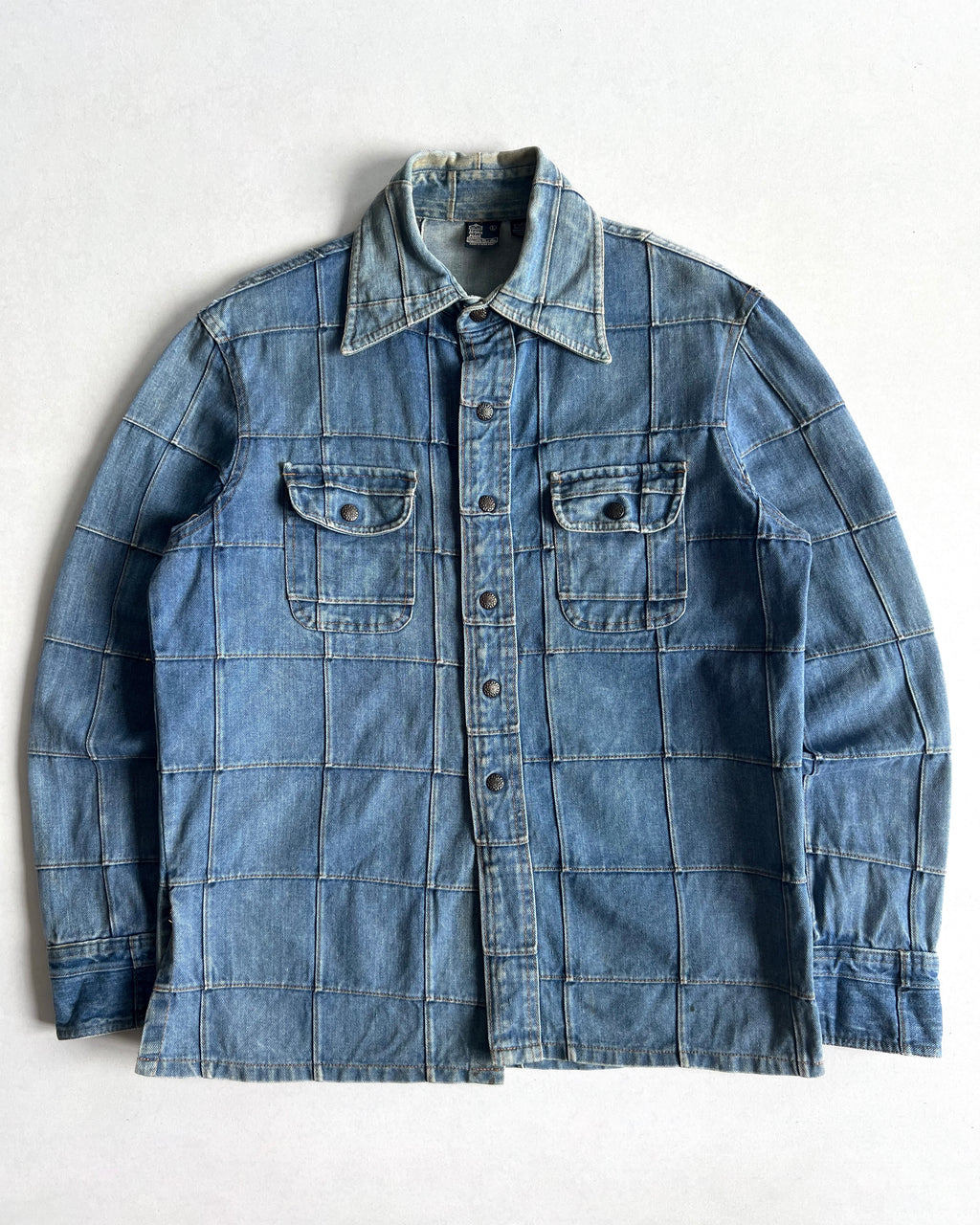 1970S SEARS HIPPIE DENIM BUTTON-UP SHIRT (L)