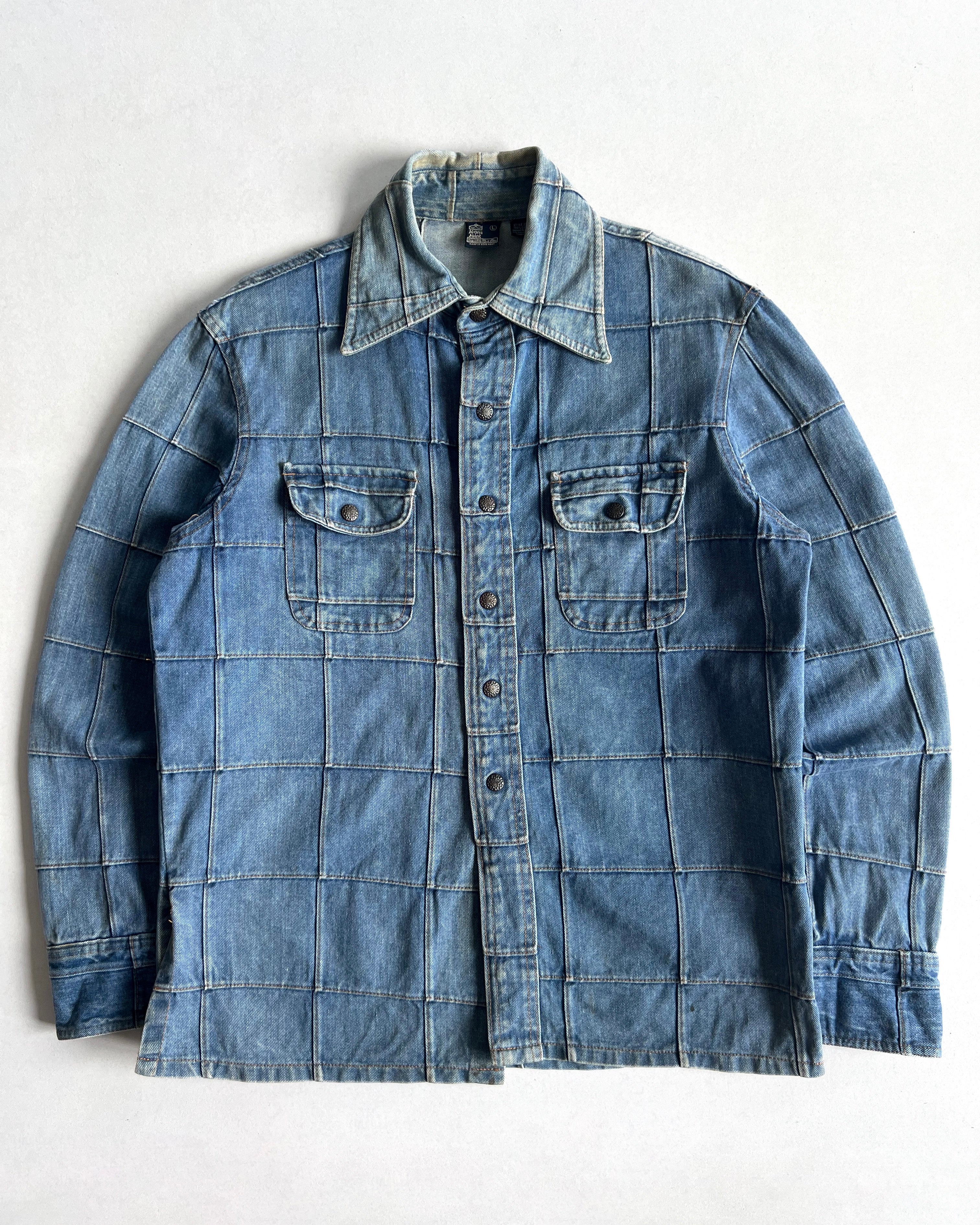 1970S SEARS HIPPIE DENIM BUTTON-UP SHIRT (L)