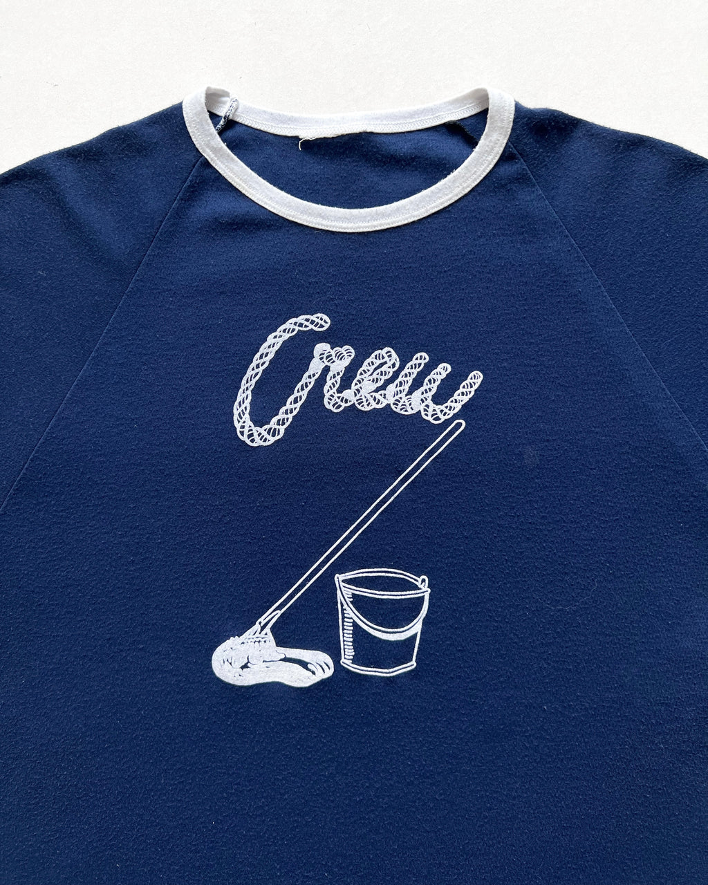1980S 'CREW' RAGLAN RINGER TEE (M)
