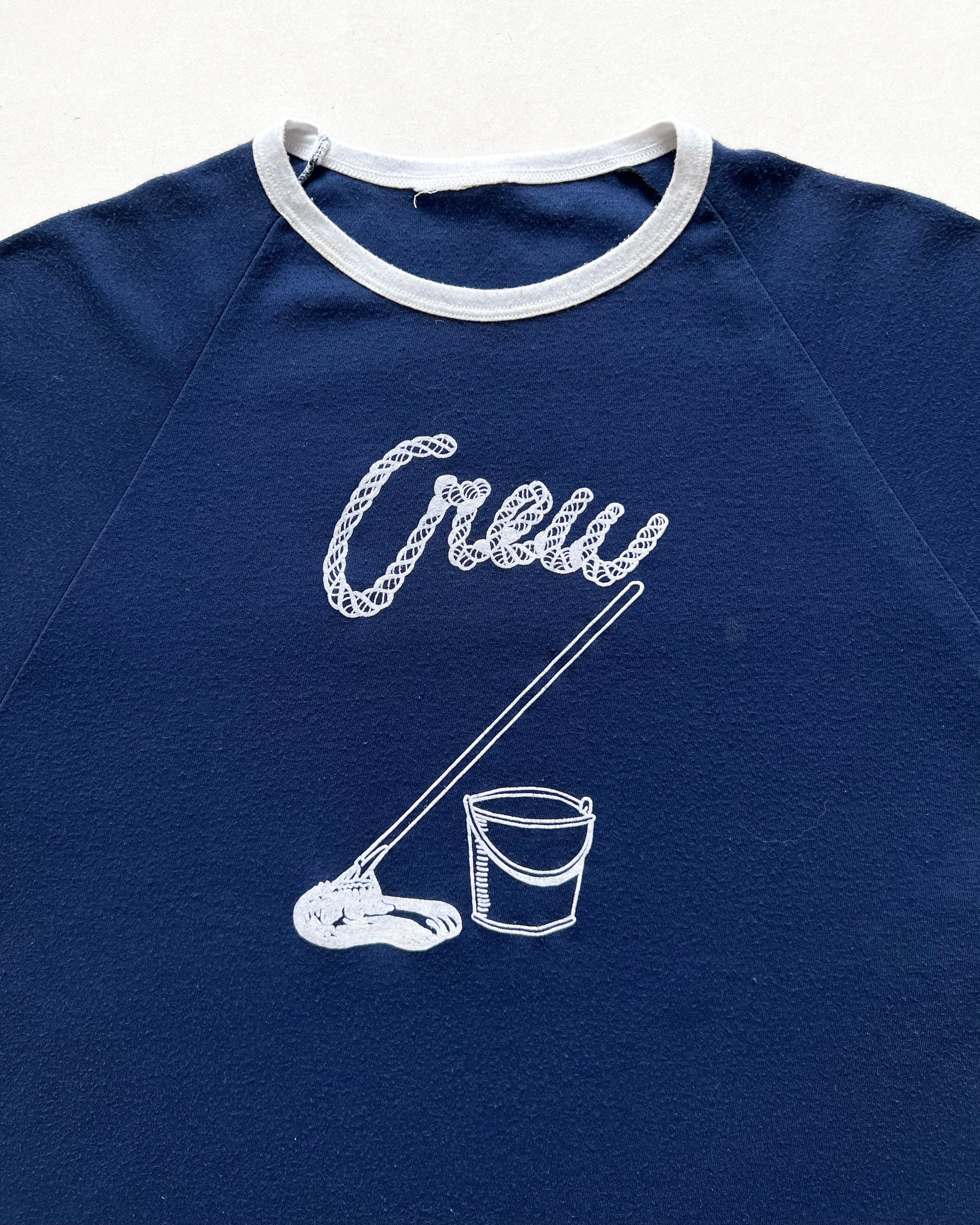 1980S 'CREW' RAGLAN RINGER TEE (M)