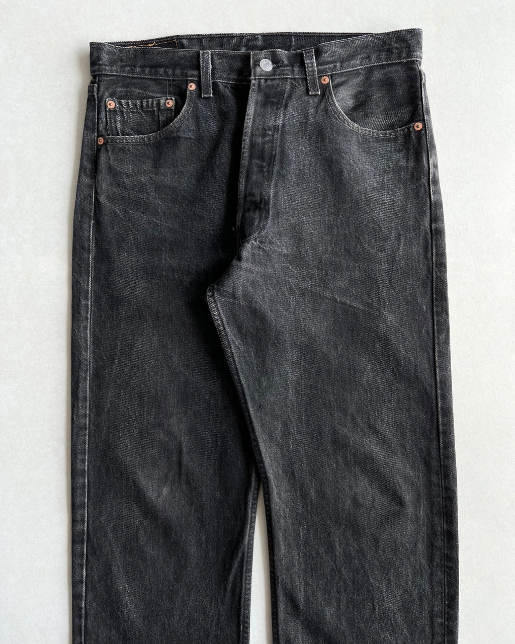 1990S FADED BLACK LEVI'S 501 JEANS (34X32)