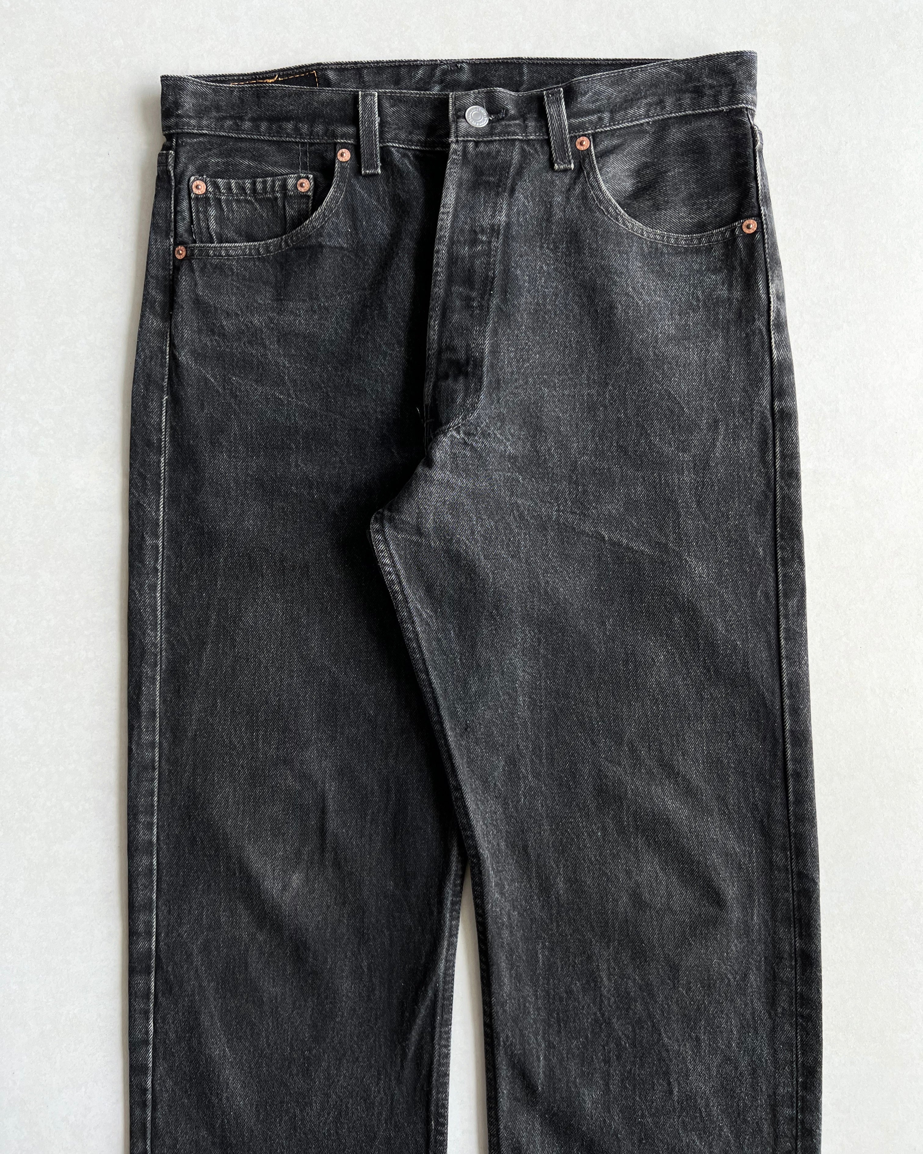 1990S FADED BLACK LEVI'S 501 JEANS (34X32)