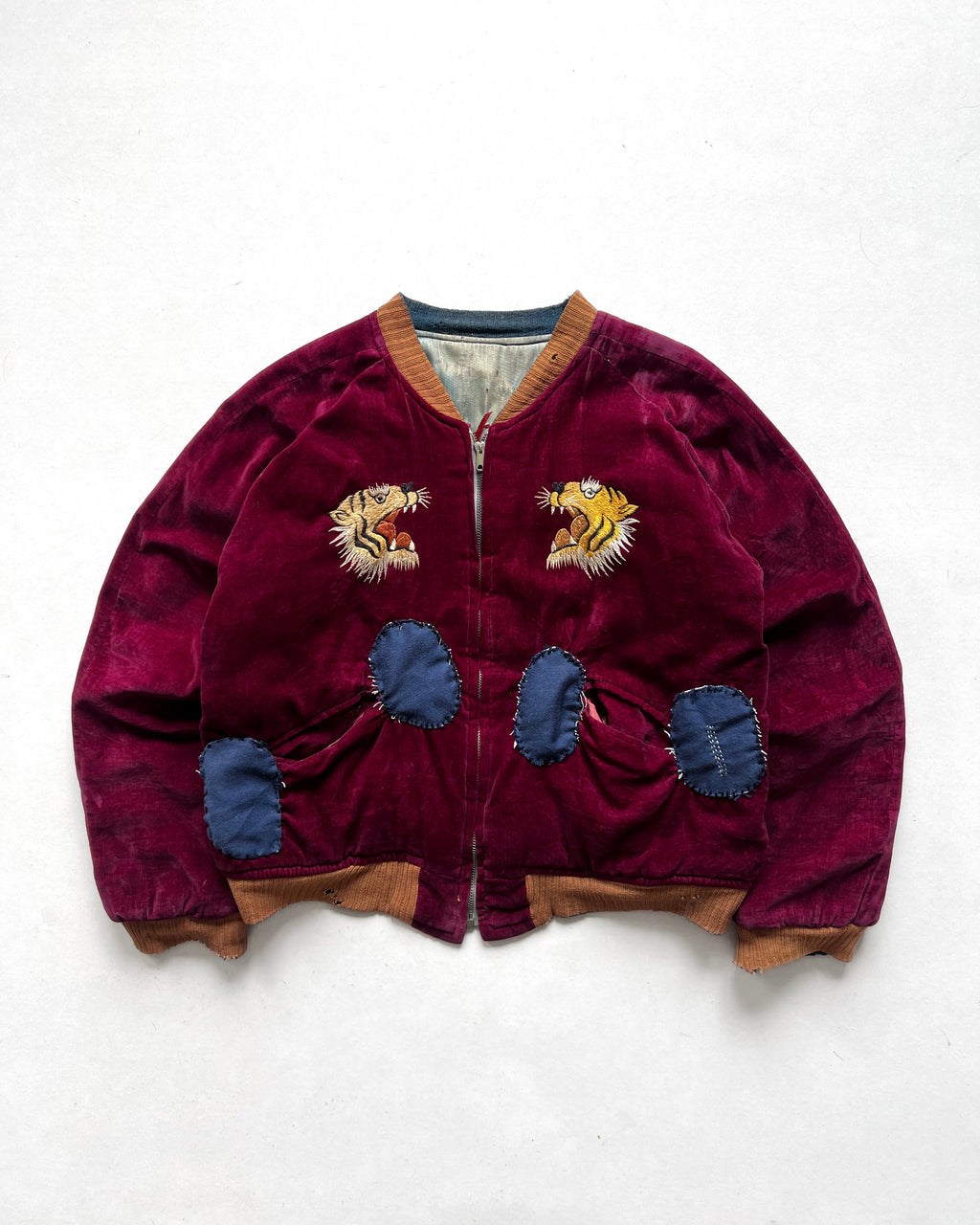1950S MAROON BLUE JAPAN REVERSIBLE SUKAJAN (S/M)