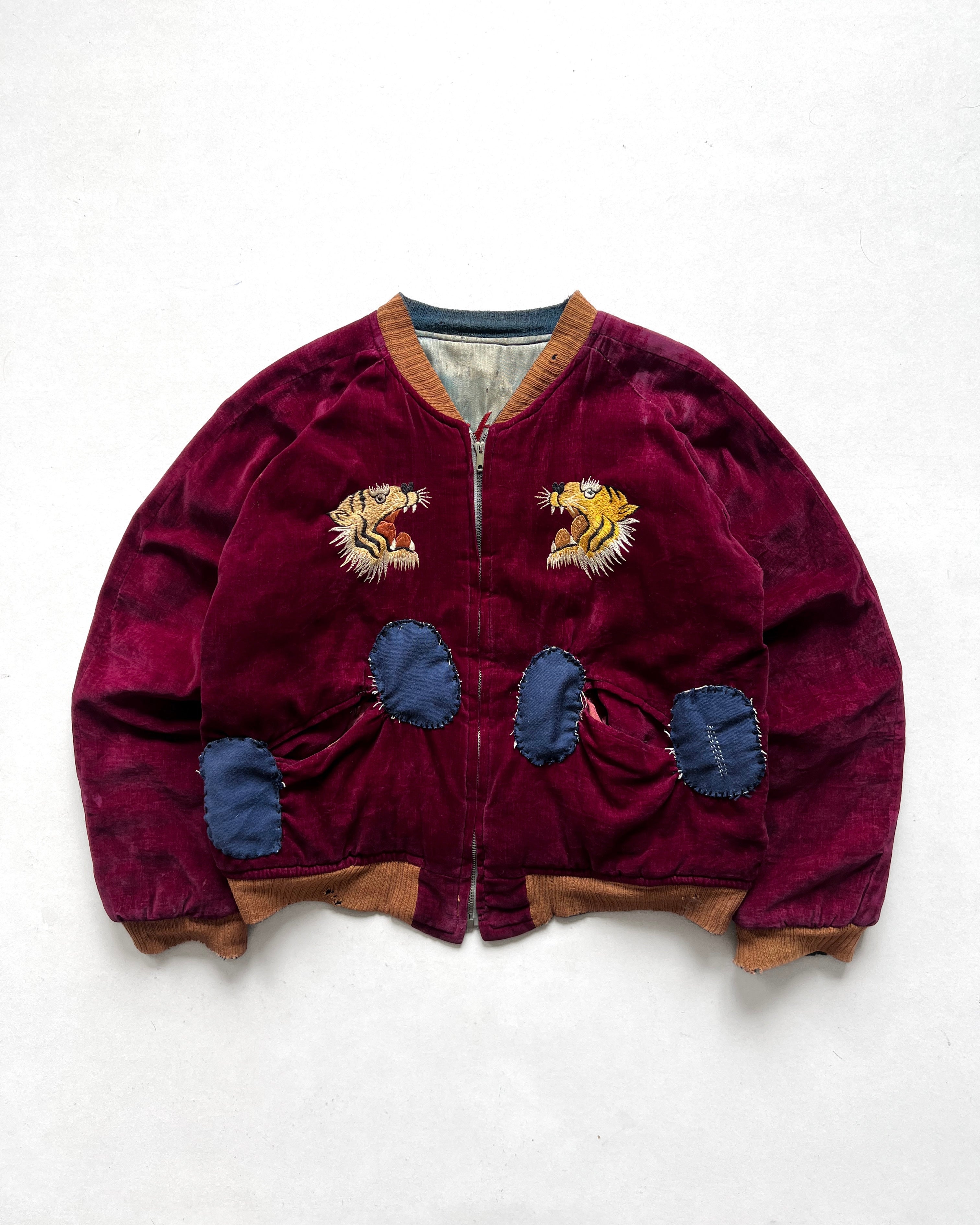1950S MAROON BLUE JAPAN REVERSIBLE SUKAJAN (S/M)