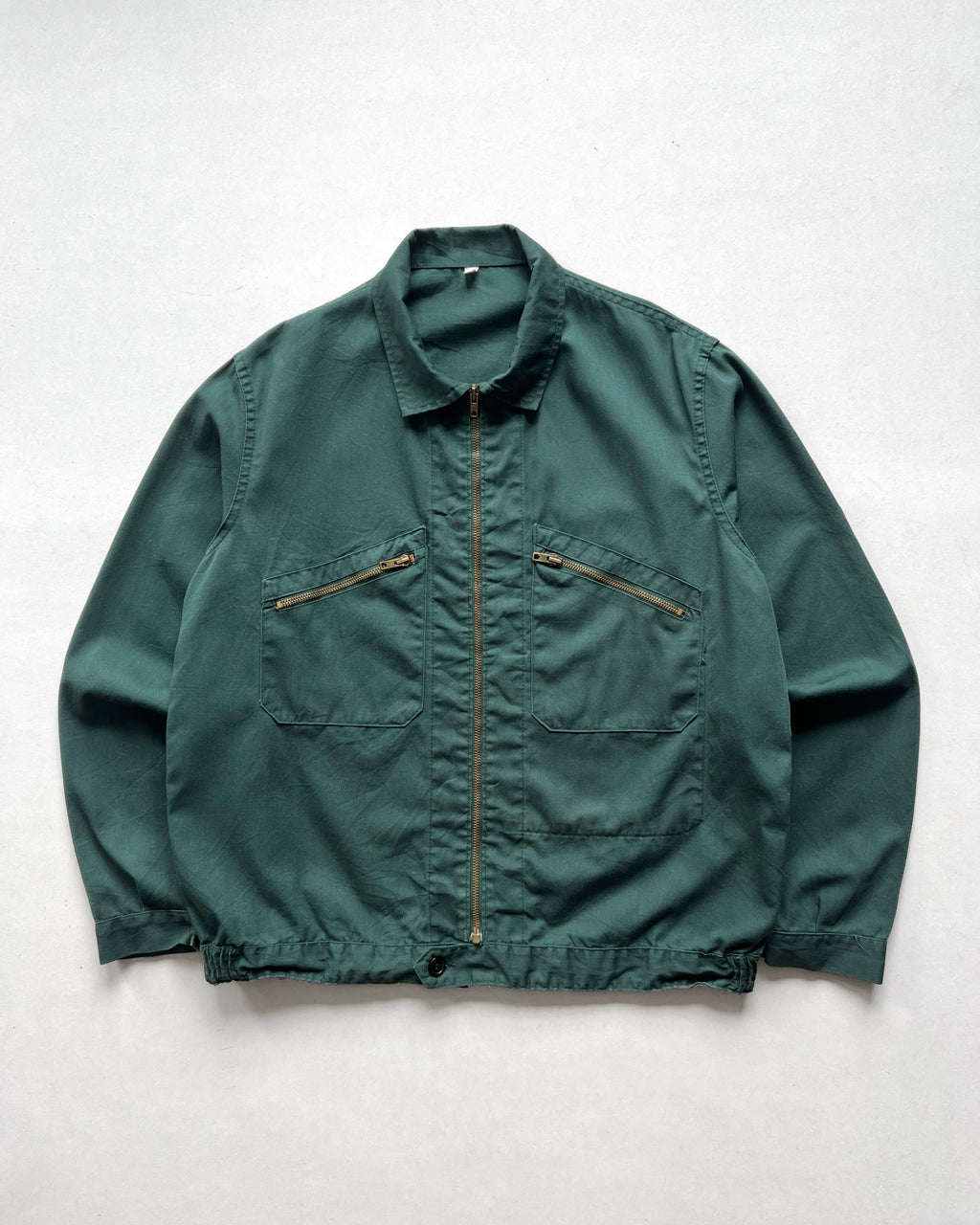 1970S GREEN FRENCH CYCLIST WORK JACKET (L)