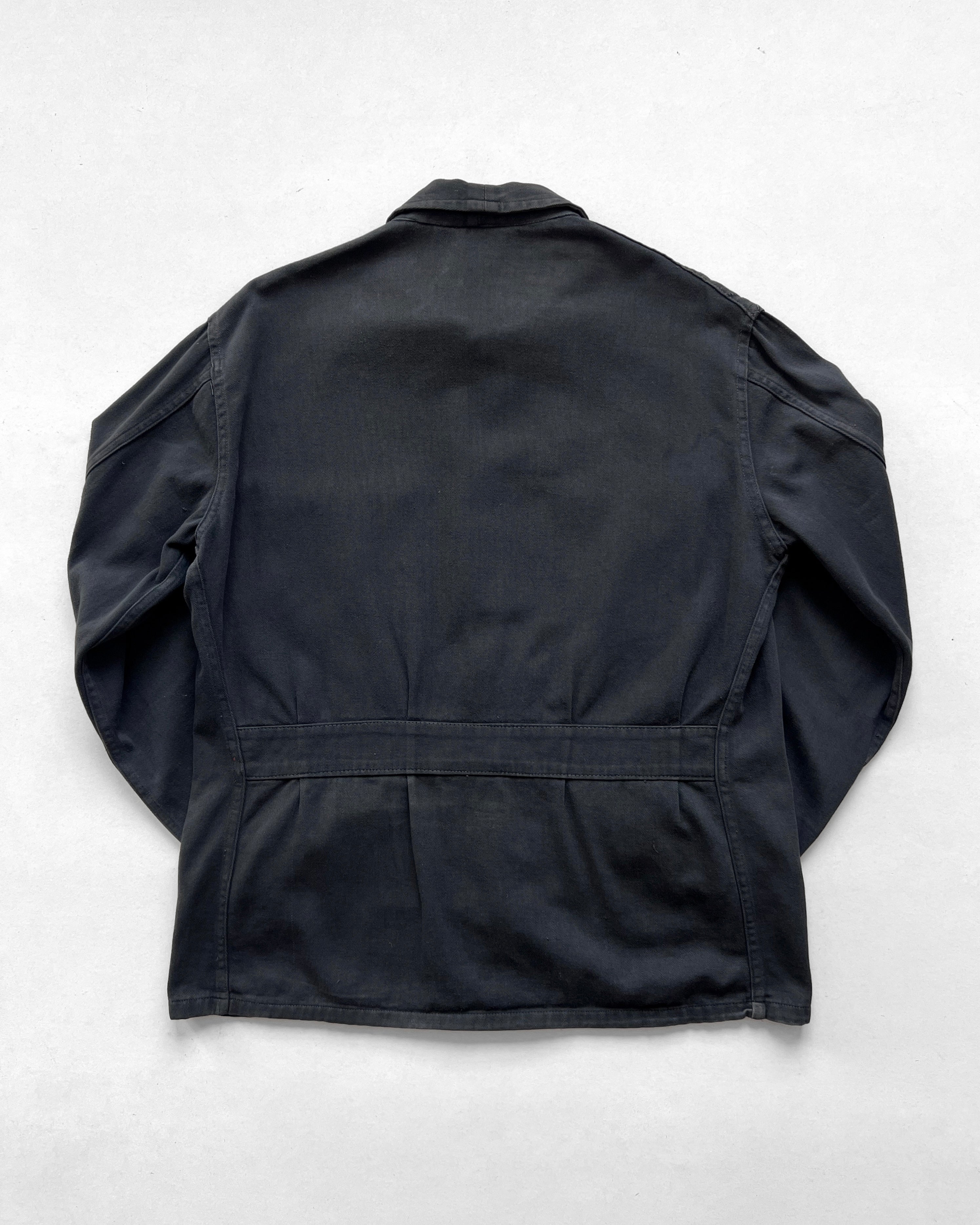 1970S FADED BLACK FRENCH WORK JACKET (L)