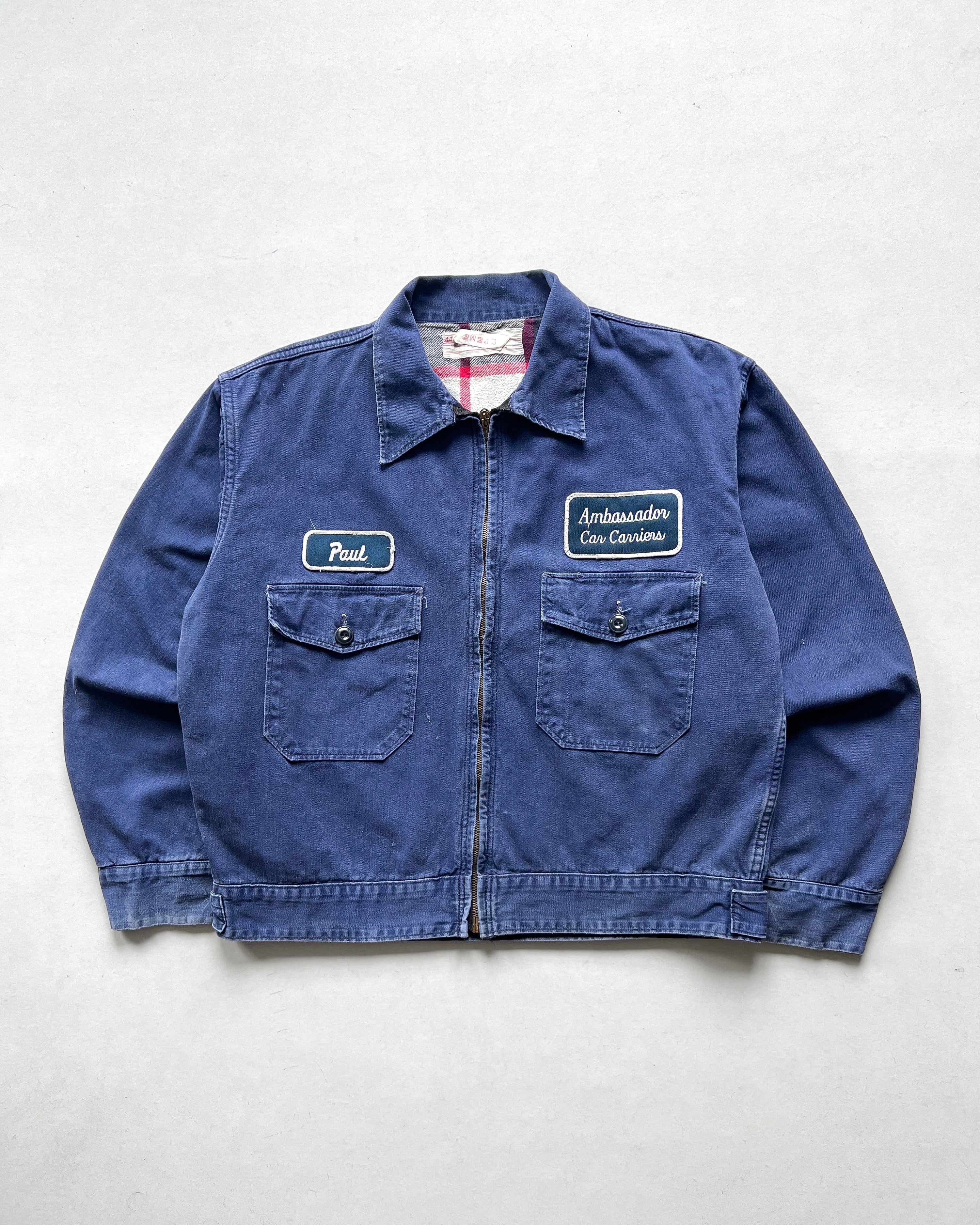 1960S FADED BLANKET LINED WORK JACKET (XL)