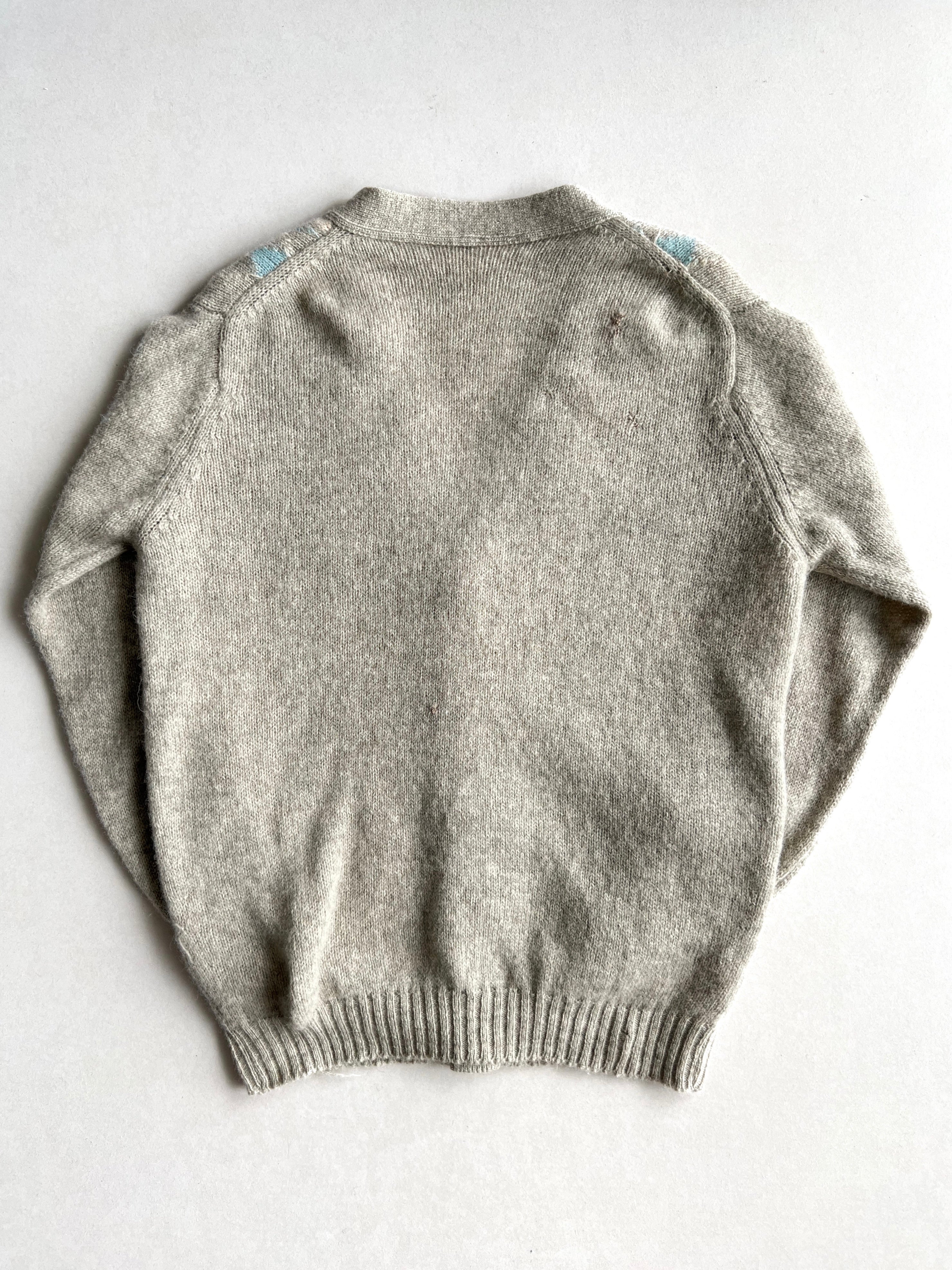 1980S SHETLAND WOOL CARDIGAN (L)