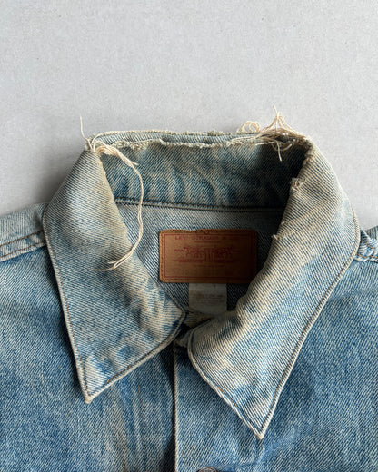 1980S SUN FADED LEVI'S TYPE III DENIM TRUCKER JACKET (L)