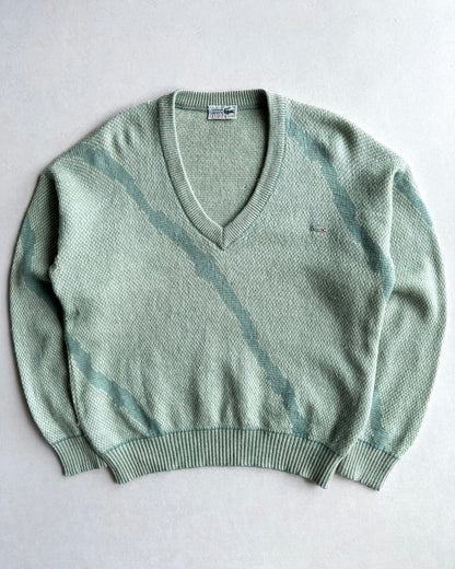 1980S LACOSTE MINT GREEN KNIT SWEATER (L)