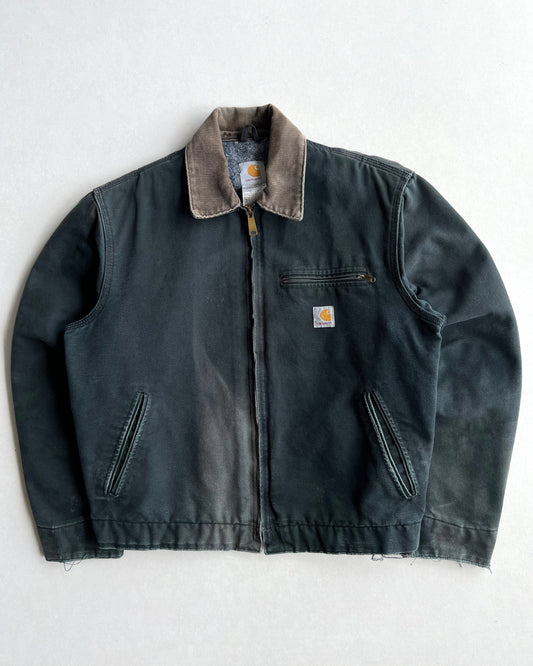 SUN FADED BLACK CARHARTT DETROIT WORK JACKET (M/L)