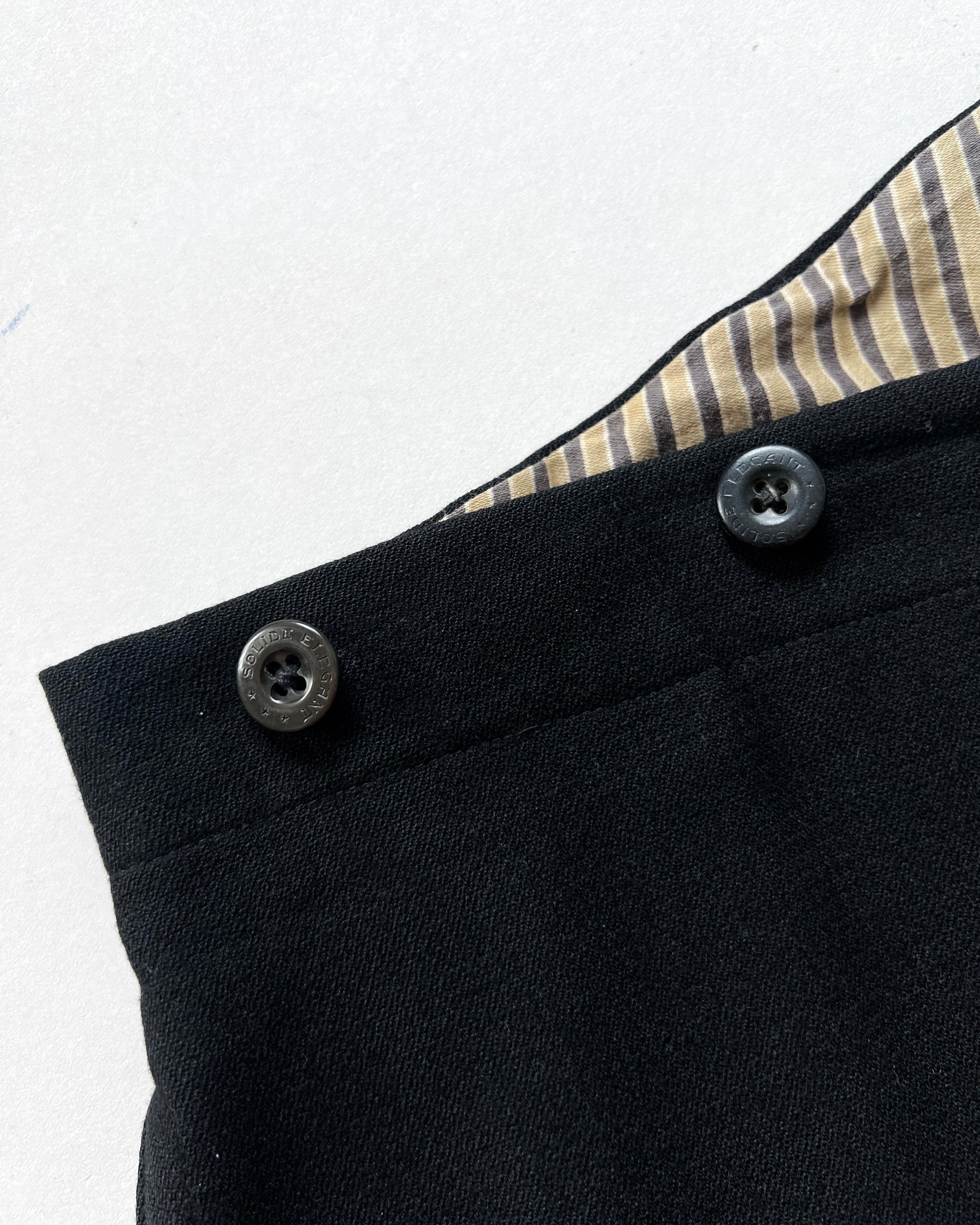 1930S EUROPE BLACK GENTLEMAN BUCKLE TROUSERS (34-39)