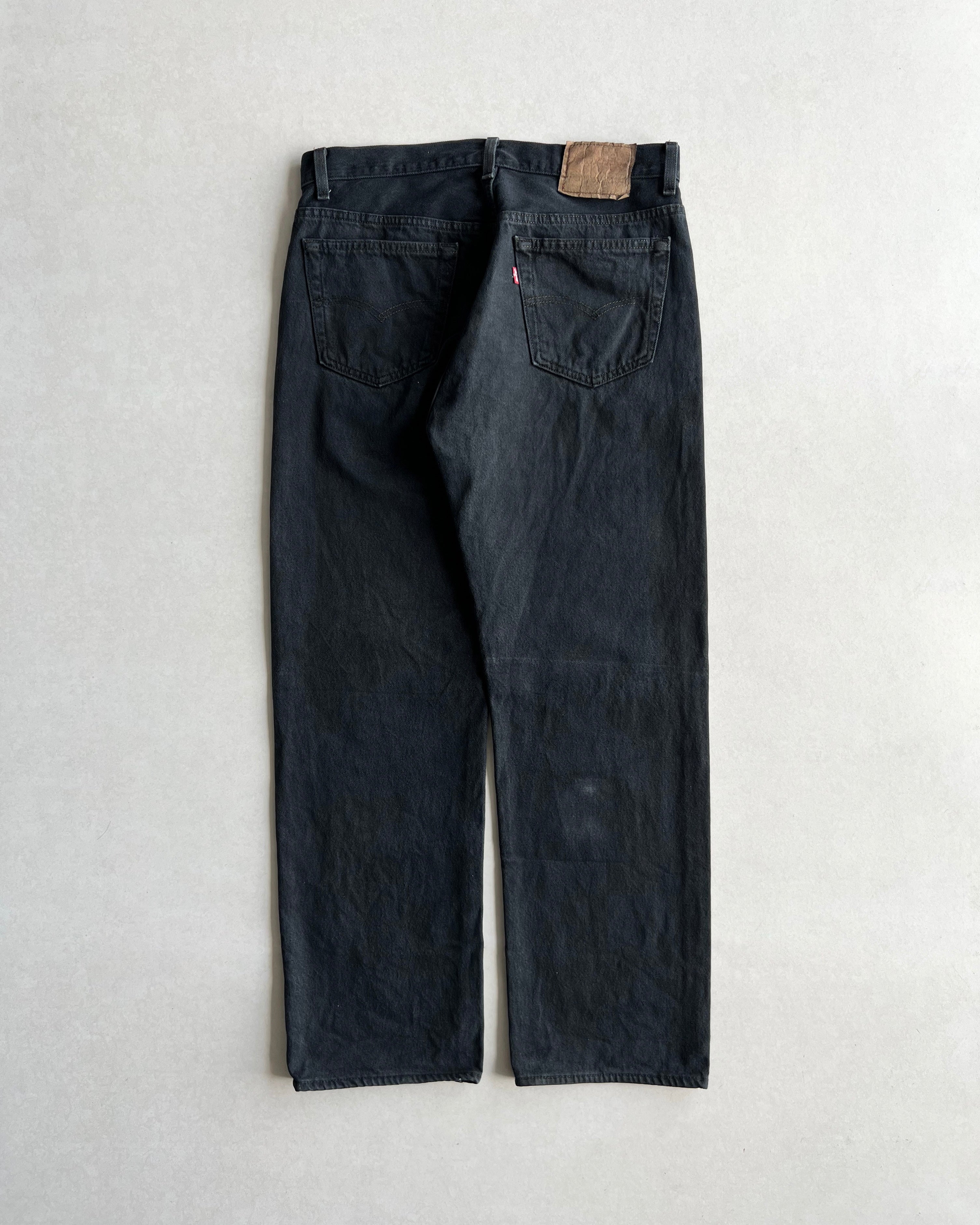 1980S OVERDYED BLACK LEVI'S 501 JEANS (32X29)