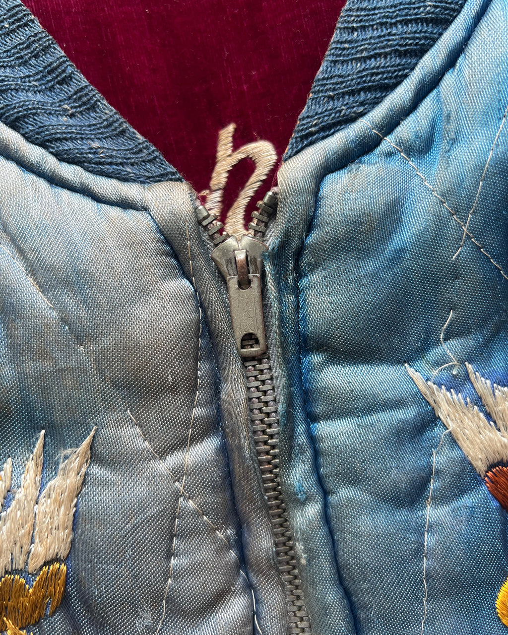 1950S MAROON BLUE JAPAN REVERSIBLE SUKAJAN (S/M)