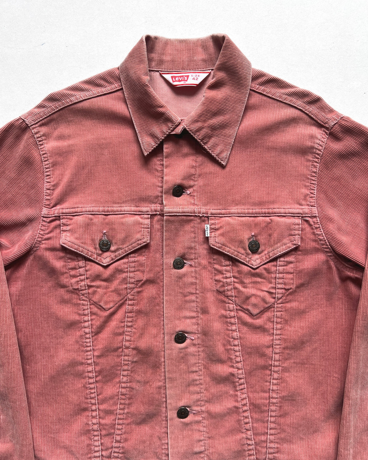 1970S PINK LEVI'S 70505 TYPE III CORDUROY JACKET (L)