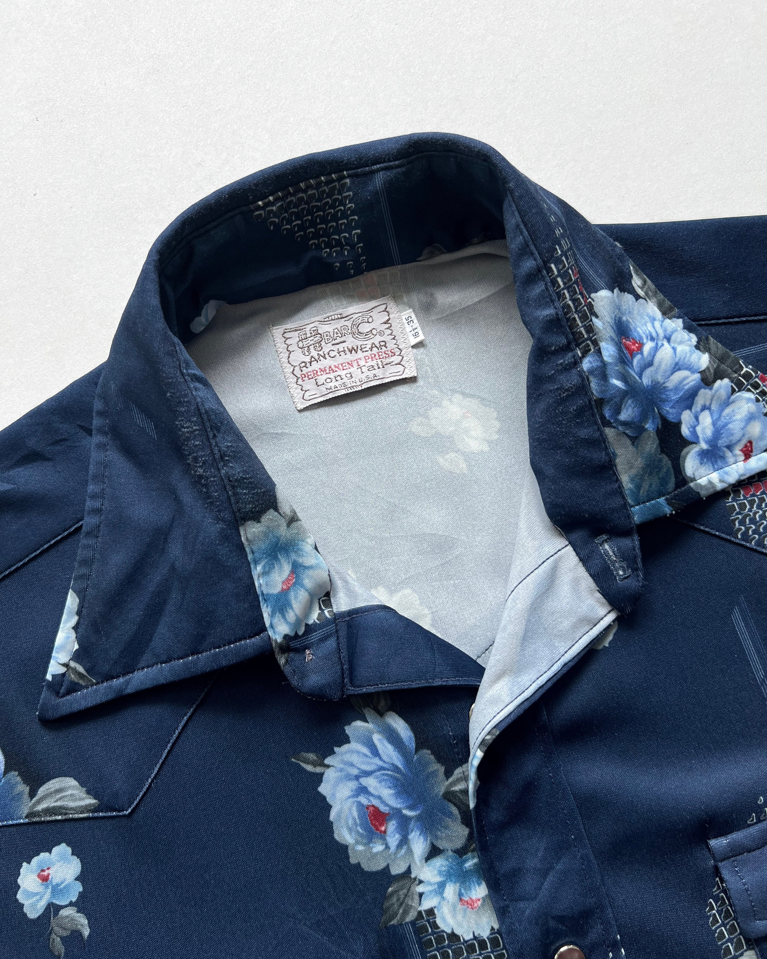 1960S H BAR C RANCHWEAR FLORAL SHIRT (L)