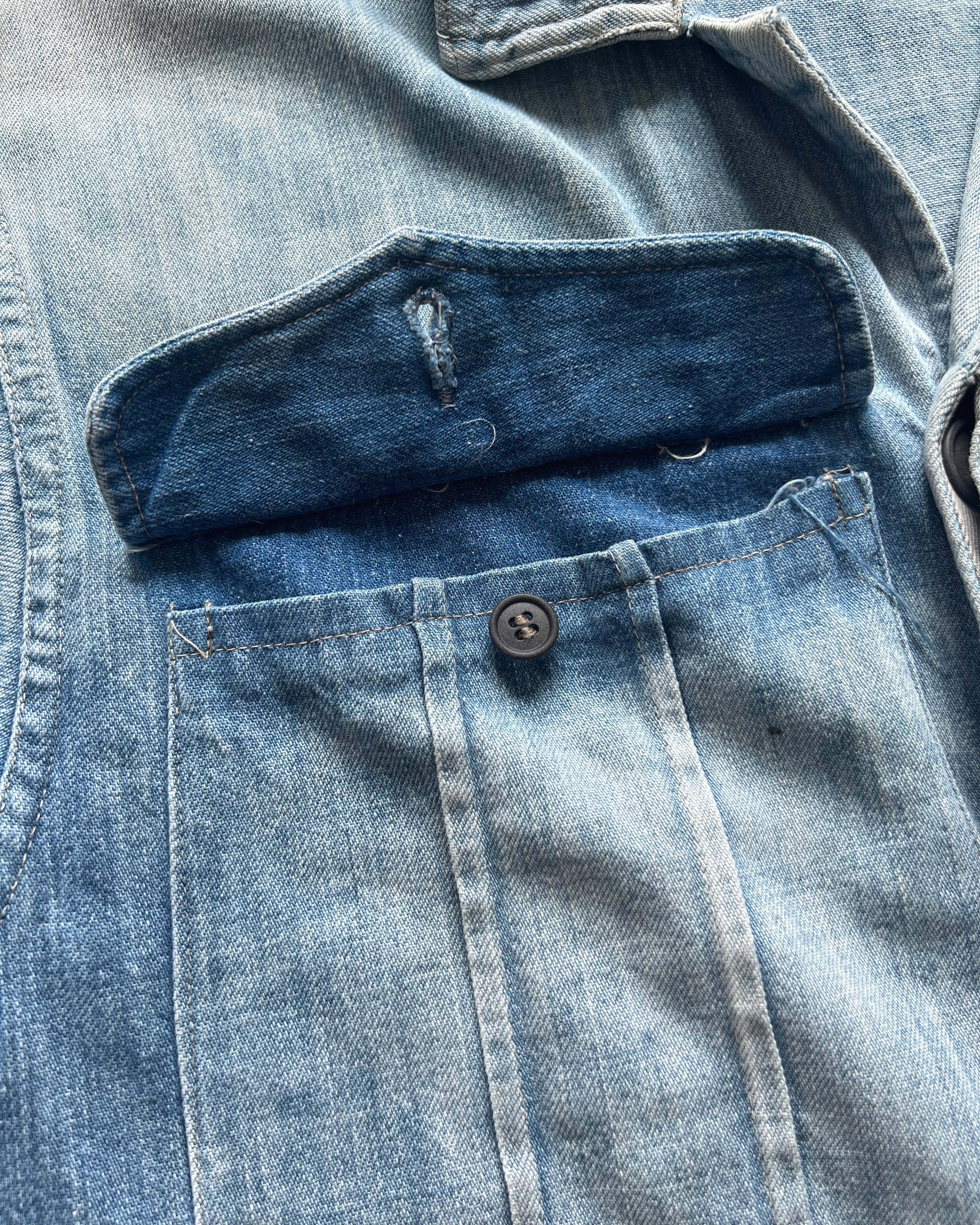 1950S FADED JAPANESE DENIM WORK JACKET (M)